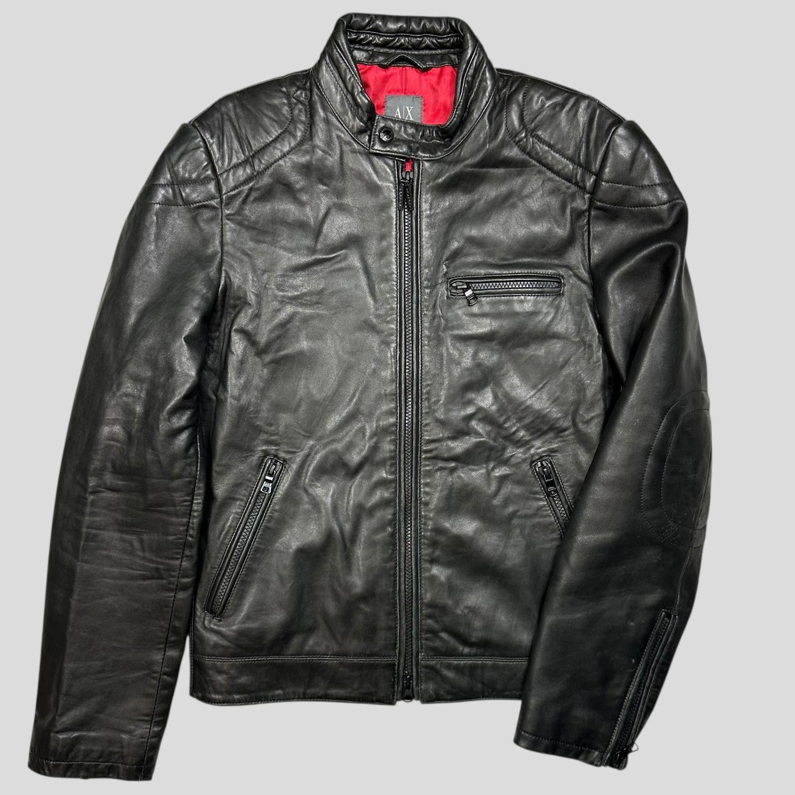 Armani Armani Leather Moto Padded Biker Jacket - S Size US S / EU 44-46 / 1 - 7 Thumbnail