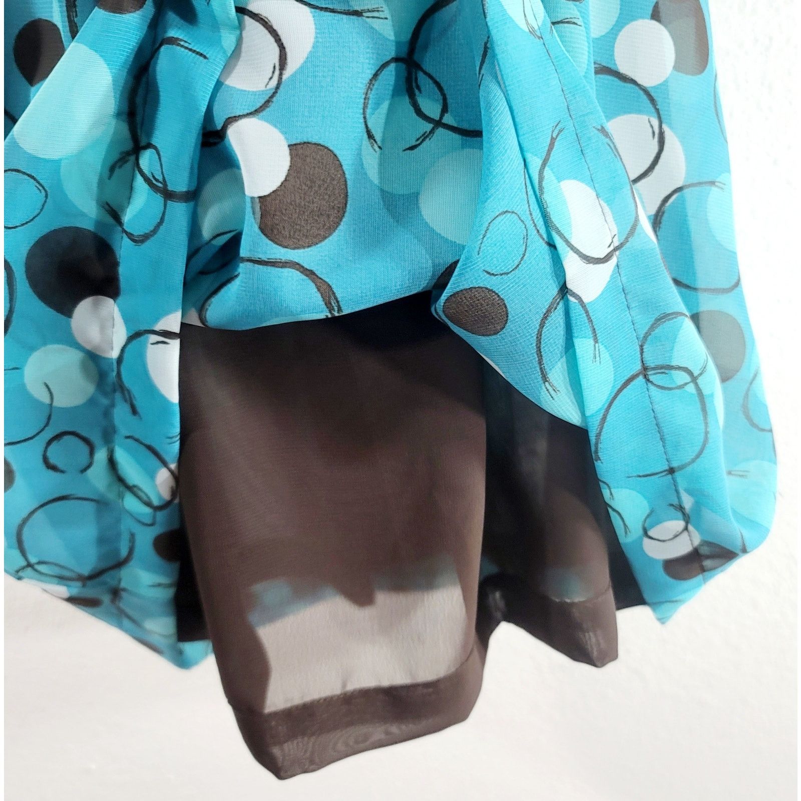 Apt. 9 Apt 9 Blue Teal Brown Geo Print Bow On Bodice Top Medium Size M / US 6-8 / IT 42-44 - 2 Thumbnail
