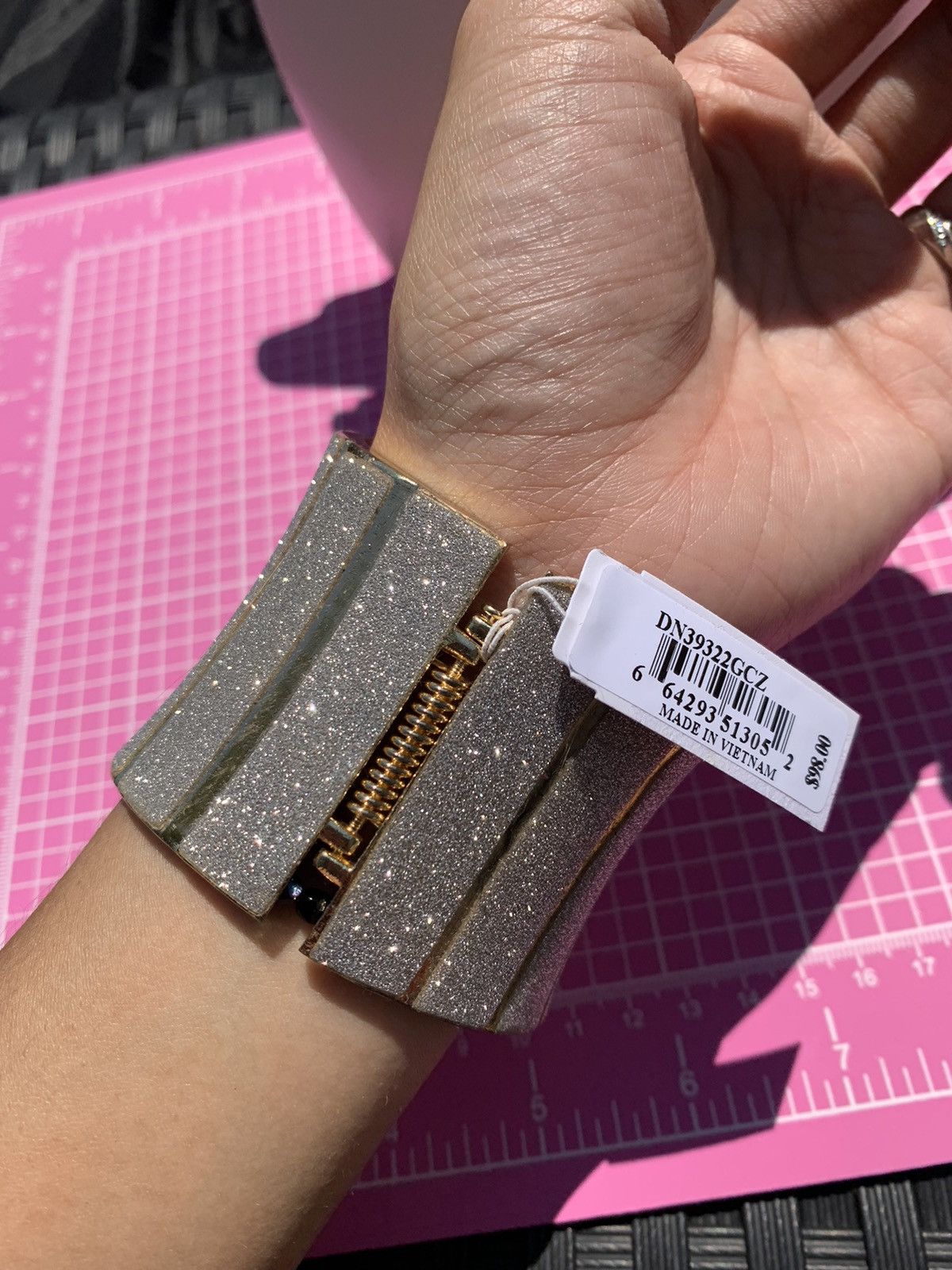 Designer Nadri luxury Greek Hinged wide cuff bangle Sparkling bracele Size ONE SIZE - 8 Thumbnail
