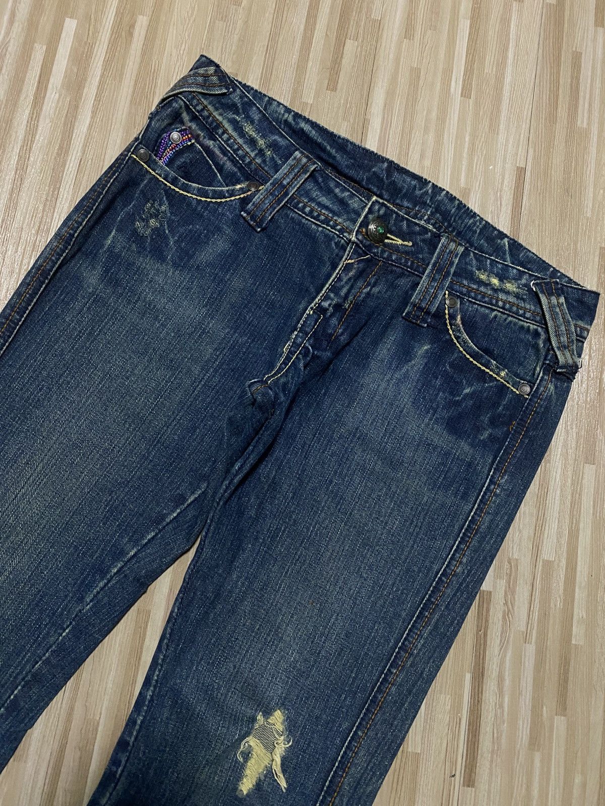 Japanese Brand × Vintage 💥FLARE 90s BOOTCUT DISTRESS💥 Size US 31 - 3 Thumbnail