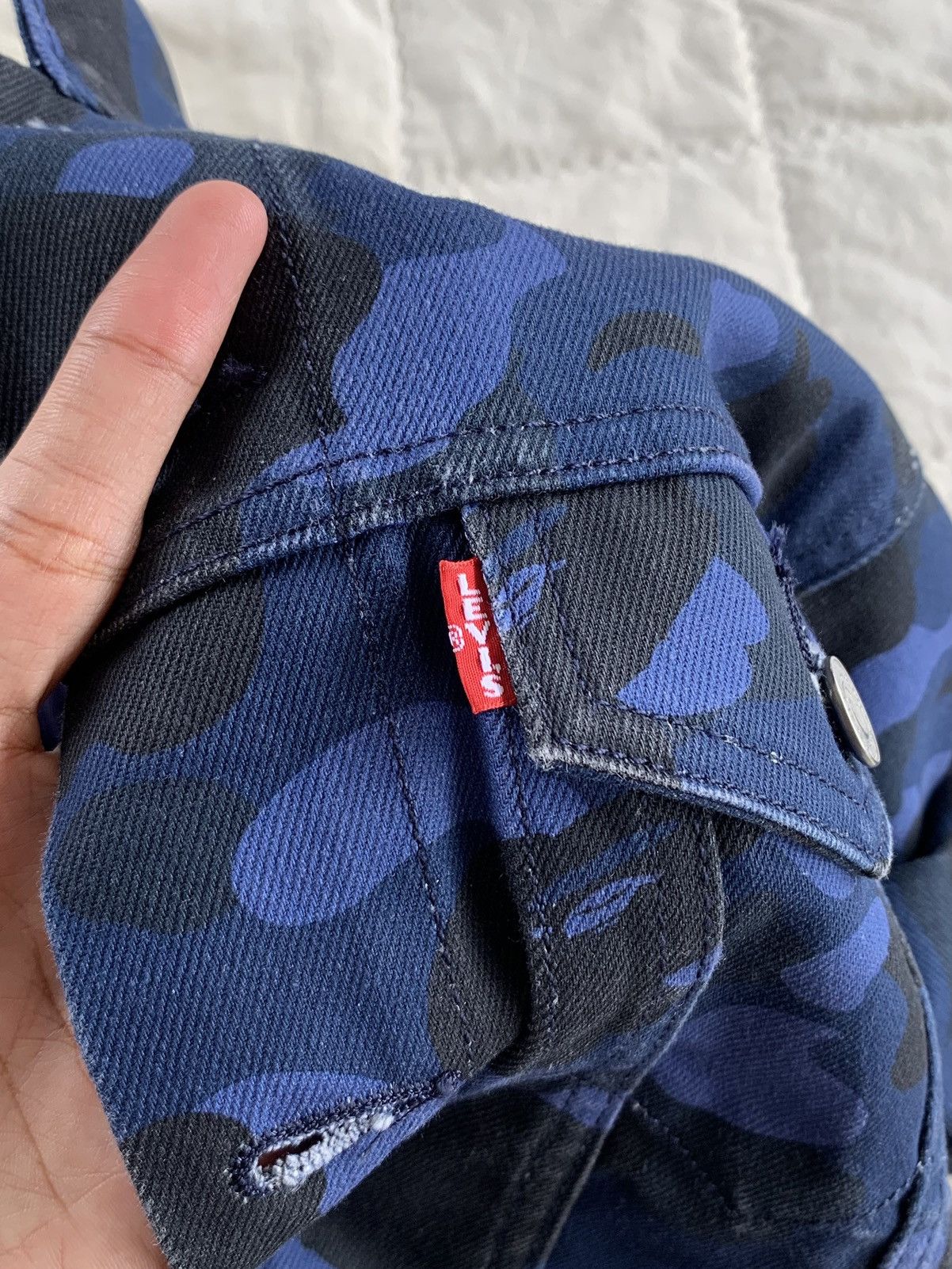 Bape Levis x Bape Blue Camo Trucker Jacket Size US XS / EU 42 / 0 - 5 Thumbnail