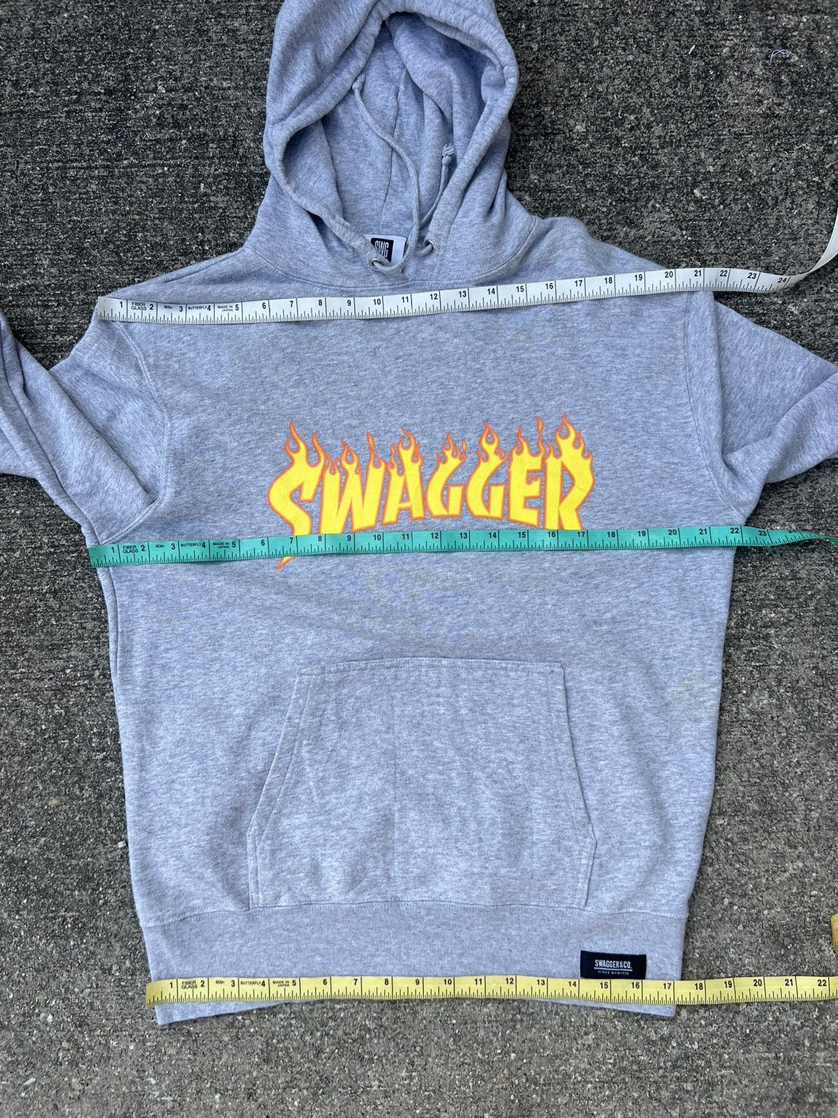 Swagger Swagger Japan Flames Spell Out Grey Hoodies Size US L / EU 52-54 / 3 - 3 Thumbnail