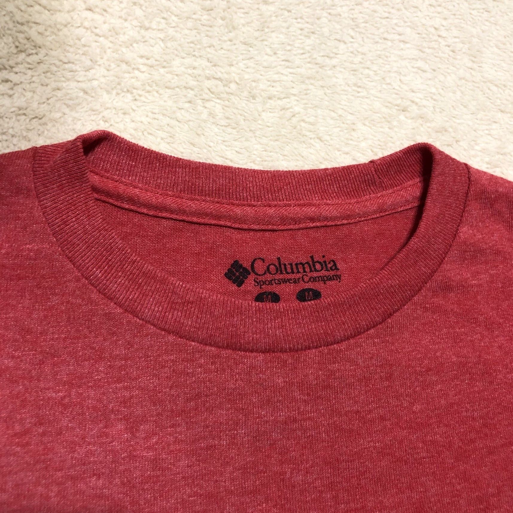 Vintage Columbia Sportswear Mens Size Medium Striped Graphic T-Shirt Heather Red Size US M / EU 48-50 / 2 - 3 Thumbnail