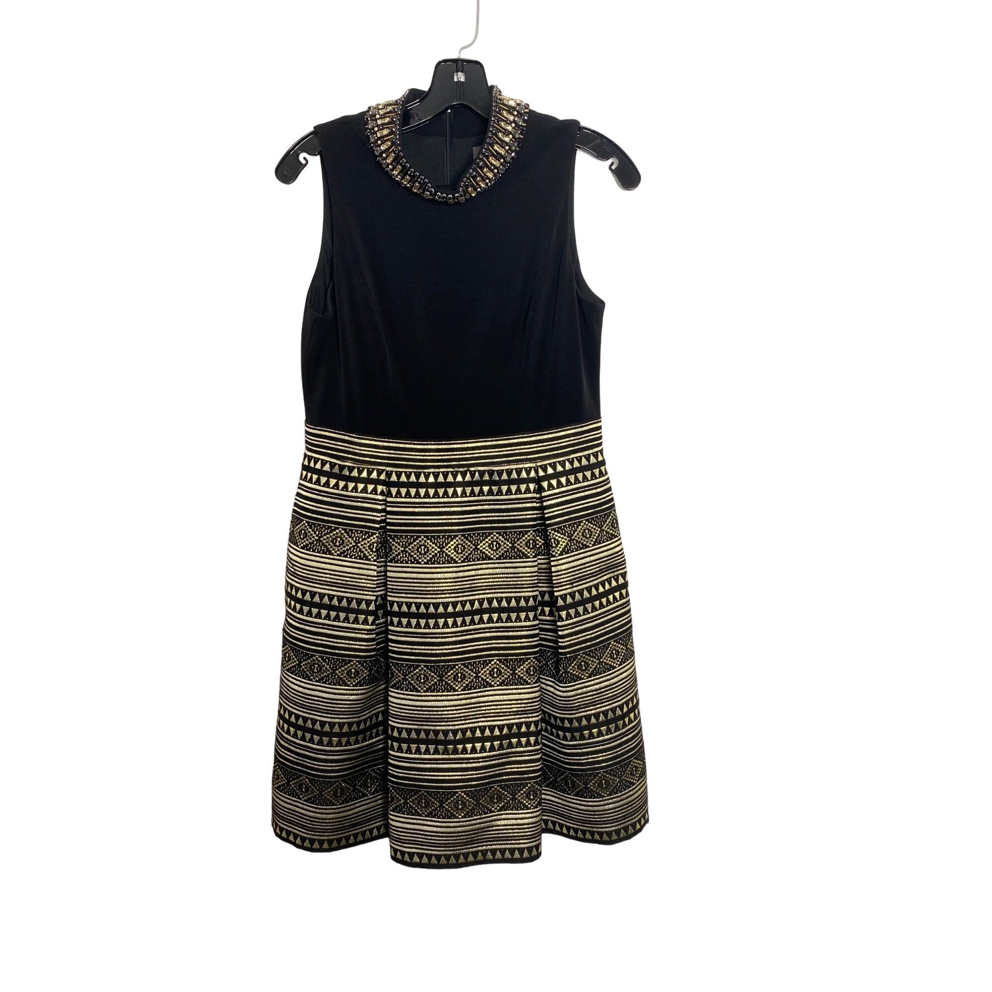 Vince Camuto VINCE CAMUTO WOMEN'S WOMEN'S BLACK/GOLD METALLIC PARTY DRESS Size M / US 6-8 / IT 42-44 - 3 Thumbnail