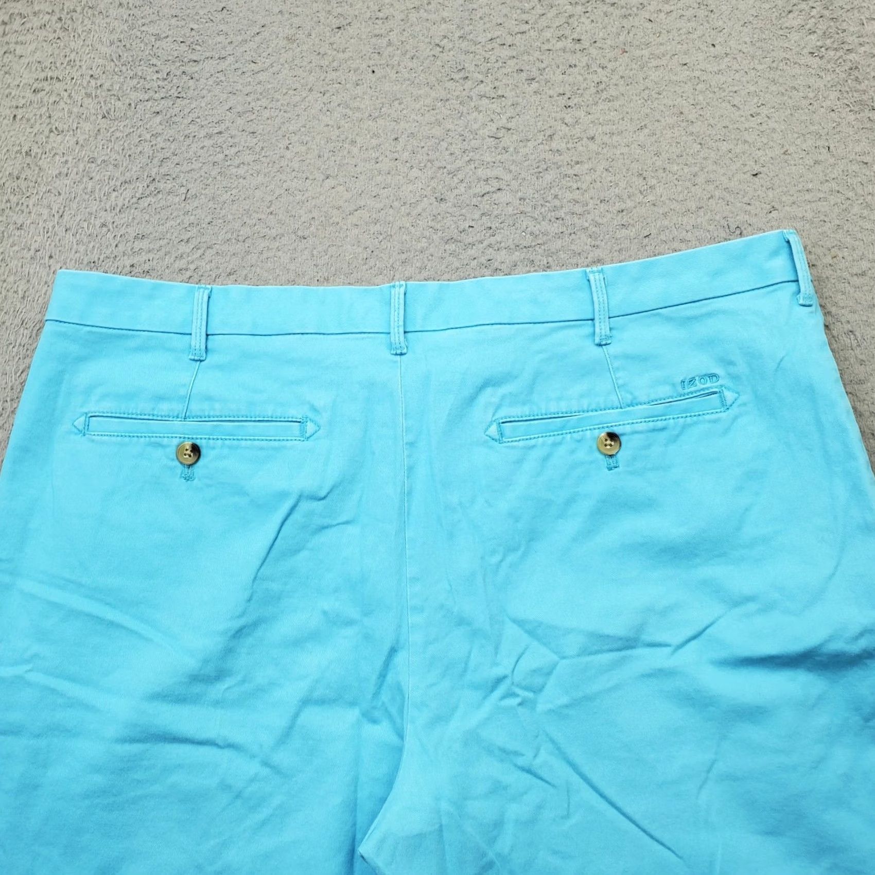 Izod IZOD Mens 40 Blue Saltwater Chino Shorts Cotton Stretch Slash Pocket 9.5" Inseam Size US 40 / EU 56 - 8 Thumbnail