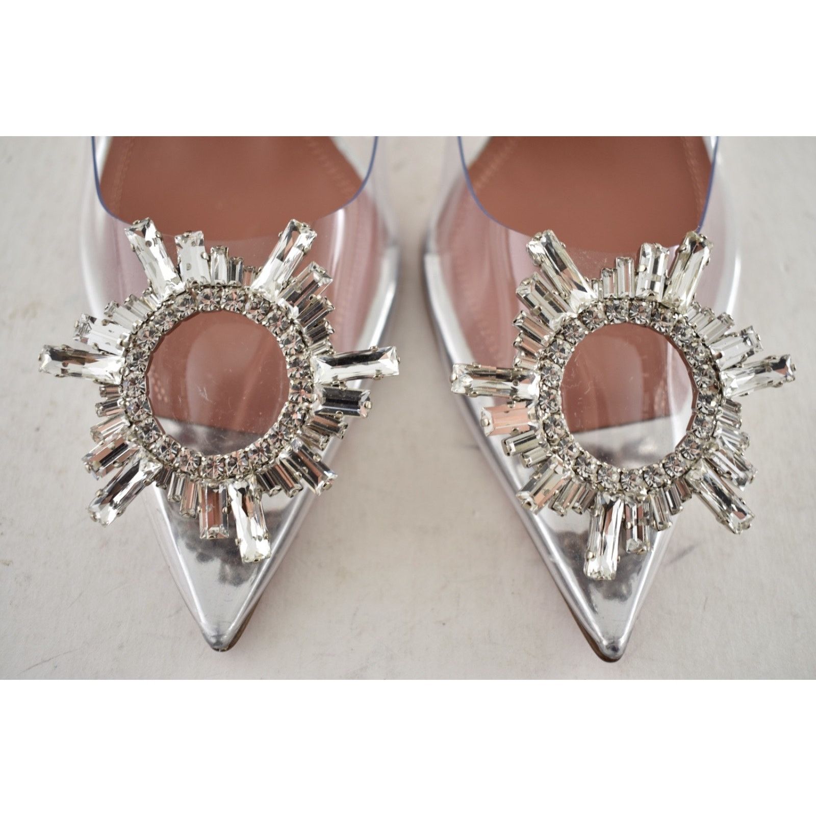 Amina Muaddi Amina Muaddi 95 Begum Pump Clear Transparent Glass Crystal Size US 6 / IT 36 - 10 Thumbnail