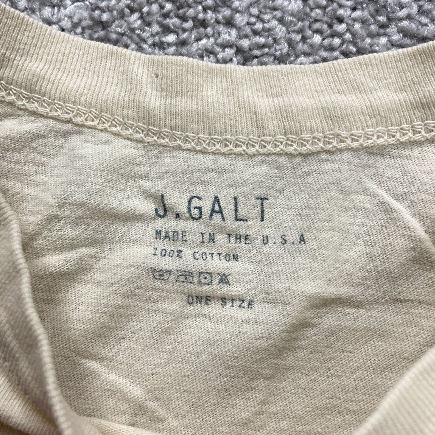 Vintage JOHN GALT Women Juniors T-Shirt One Size Beige Crew Neck Short Sleeve Casual Basic Cotton Size ONE SIZE - 4 Thumbnail