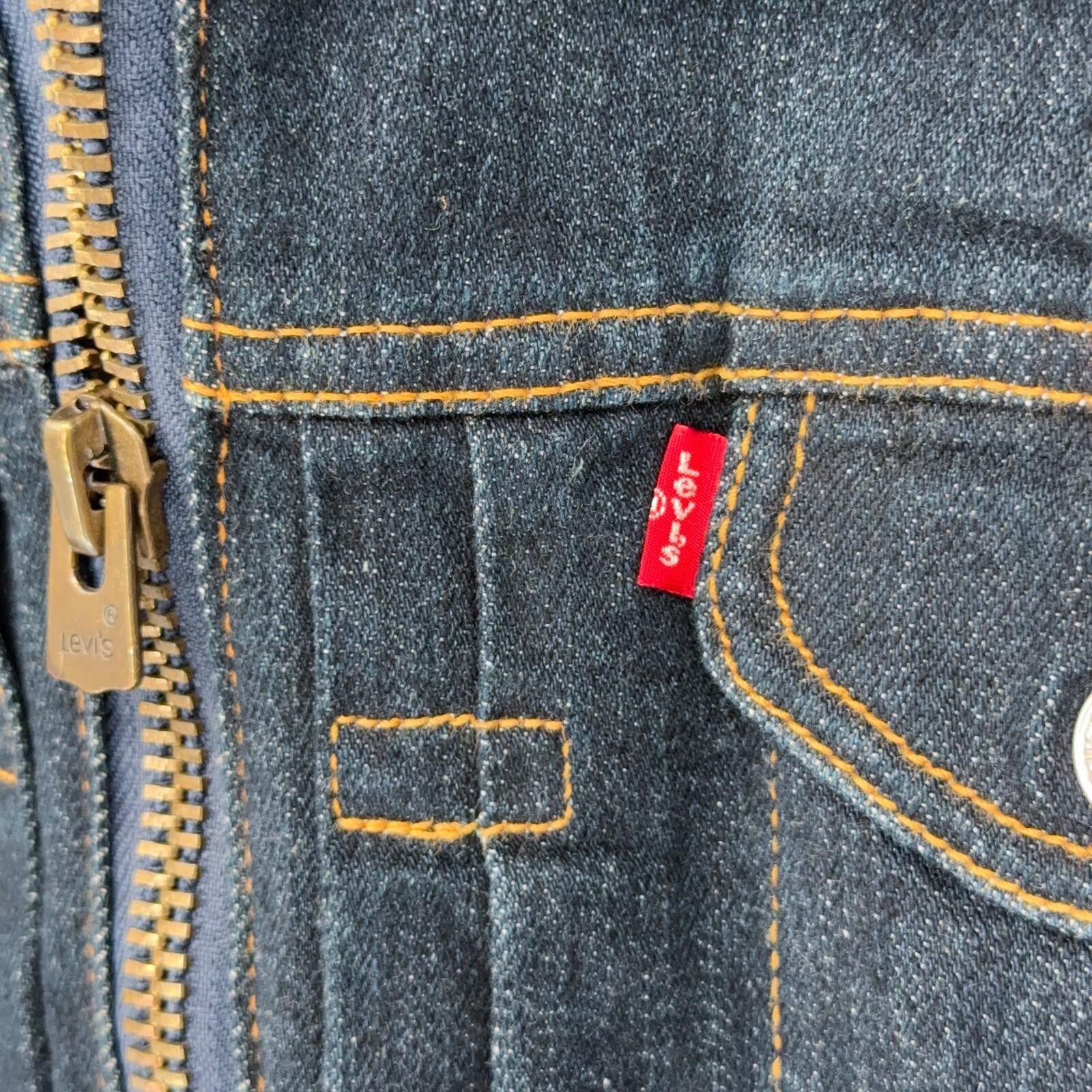 Levi's Vintage LEVIS Blue Denim Zip Cropped Jean Jacket Womens M Jr Size M / US 6-8 / IT 42-44 - 7 Thumbnail