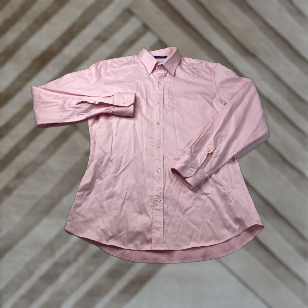 Pinko Teddy Stratford Shirt Mens L Pink Long Sleeve Button Up Zip Casual Twill Cotton Full Zip Pockets Slim Regular Department Men Size US L / EU 52-54 / 3 - 1 Thumbnail