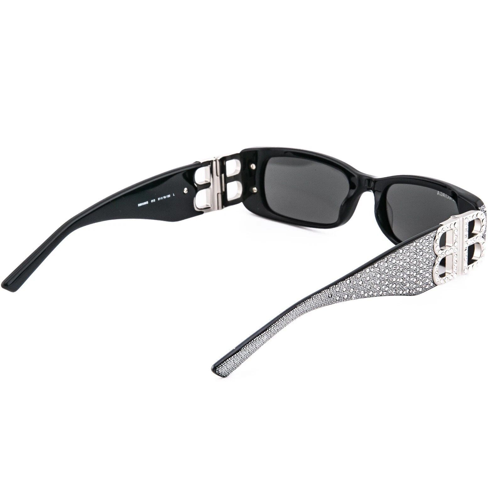 Balenciaga BALENCIAGA DYNASTY 0096 Black 013 Crystal BB Logo BB0096 Size ONE SIZE - 2 Thumbnail