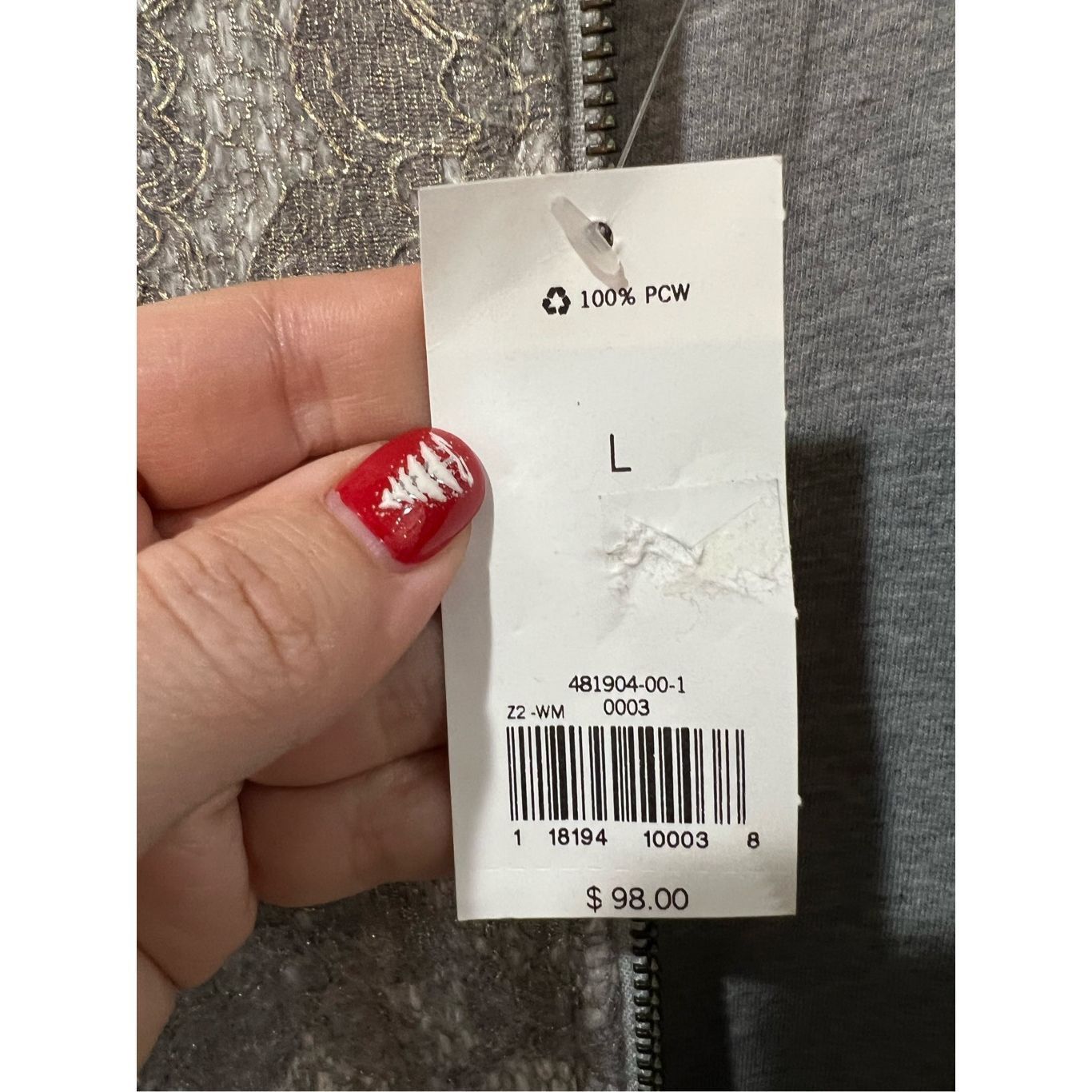 Banana Republic Banana Republic NWT Jacket Gray Floral Sparkle Zips Pockets sz L Size L / US 10 / IT 46 - 5 Thumbnail
