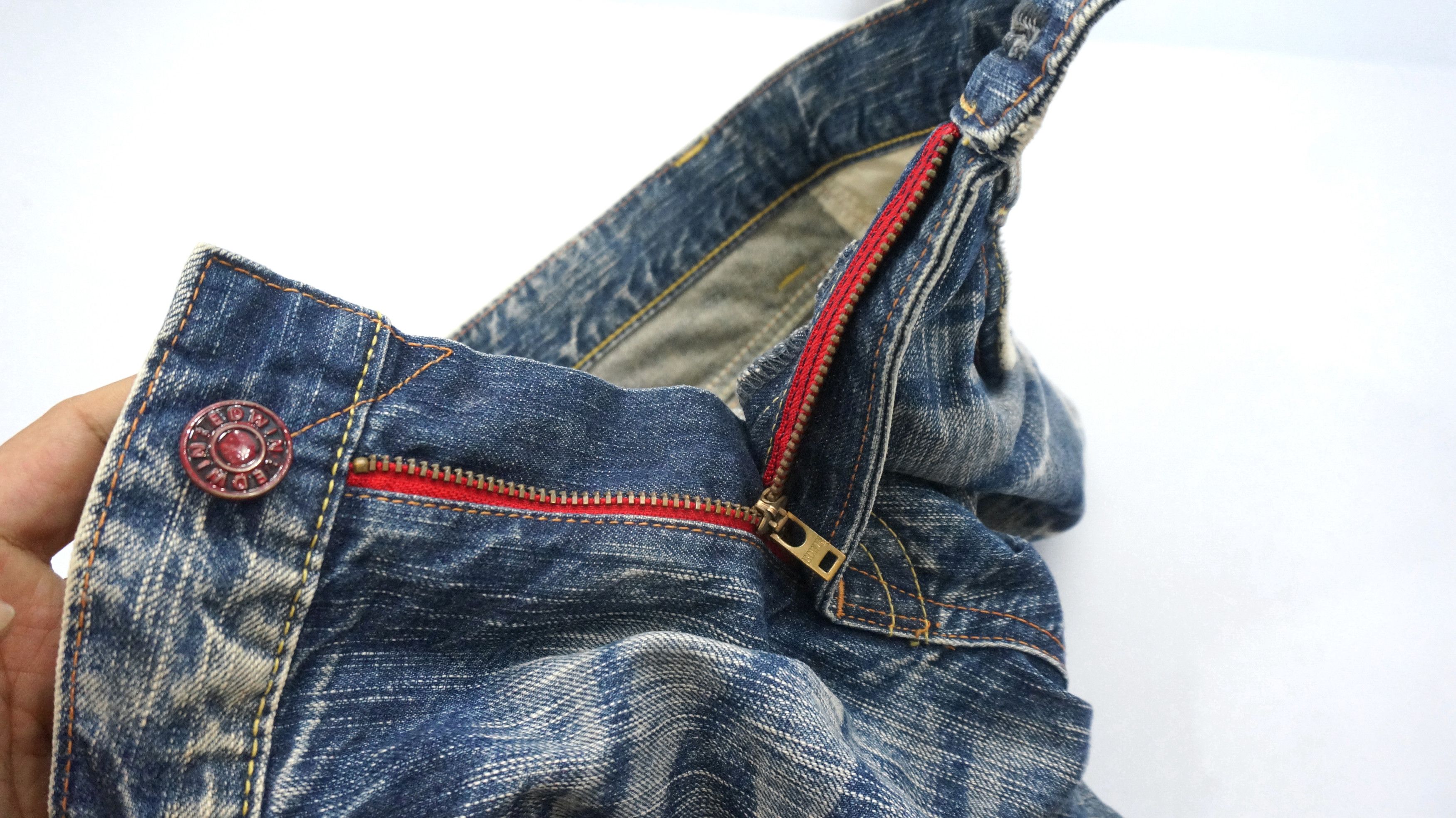 Japanese Brand 🔥EDWIN 503 Japan Rusty Vintage Thrashed Worn out Size US 29 - 15 Thumbnail