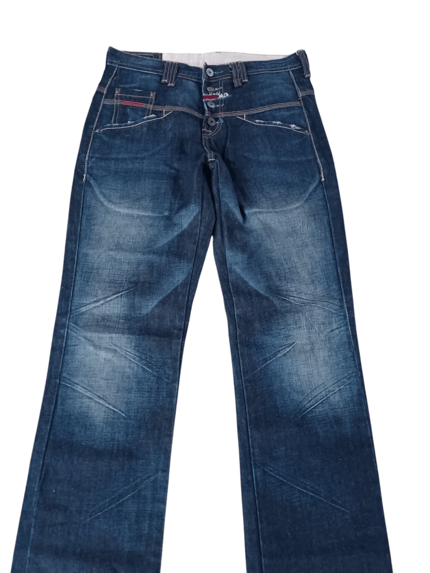 Marithe + Francois Girbaud × Vintage RARE 🔥 Marithe Francois Girbaud Whiskers Faded Denim Size US 32 / EU 48 - 6 Thumbnail