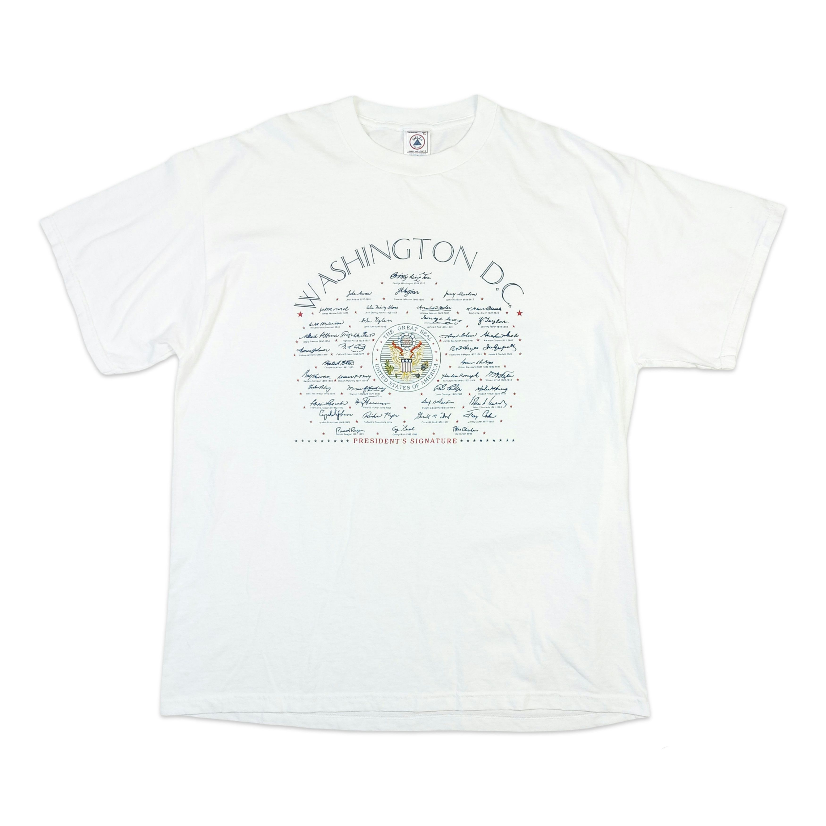 Vintage Vintage 90s Washington DC Presidents Signature Freedom TEE Size US XL / EU 56 / 4 - 1 Thumbnail
