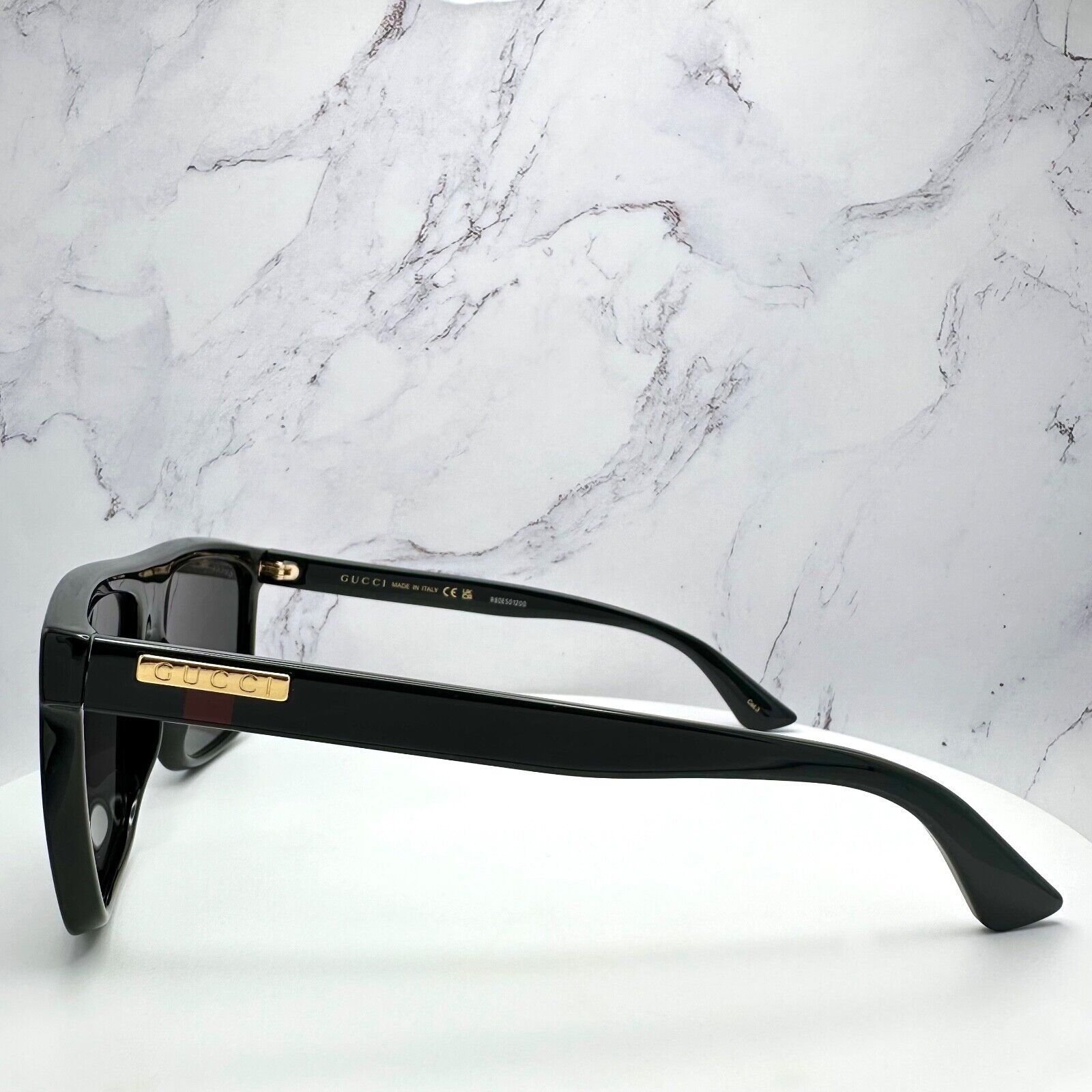 Gucci New GUCCI Sunglasses Black Square Aviator Gold Plate Size ONE SIZE - 6 Thumbnail