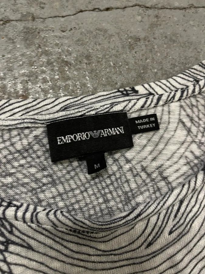 Emporio Armani Emporio Armani White Cotton Graphic Print Long Sleeve T-Shirt Size US M / EU 48-50 / 2 - 8 Thumbnail