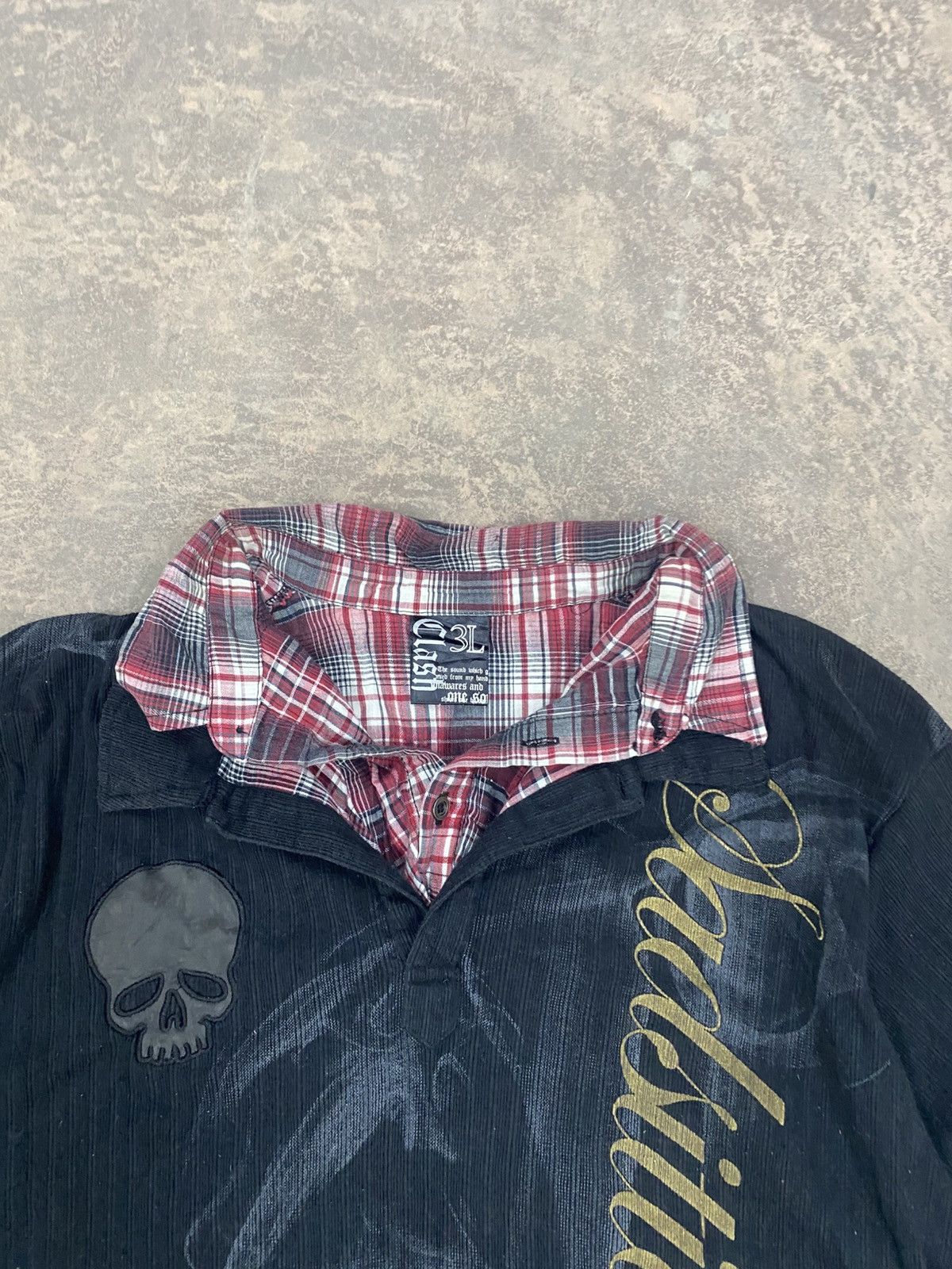 If Six Was Nine Skull☠️ Clash Double Collar Y2K Poem Punk Grunge 90s LGB Size US XL / EU 56 / 4 - 15 Thumbnail