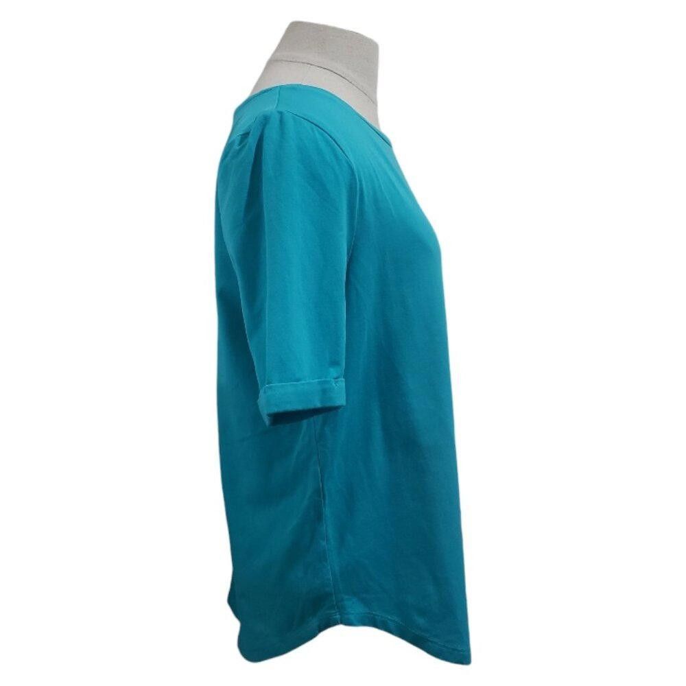 Chicos CT1808 Chico's Aqua Short Sleeve T-Shirt M Size M / US 6-8 / IT 42-44 - 2 Thumbnail