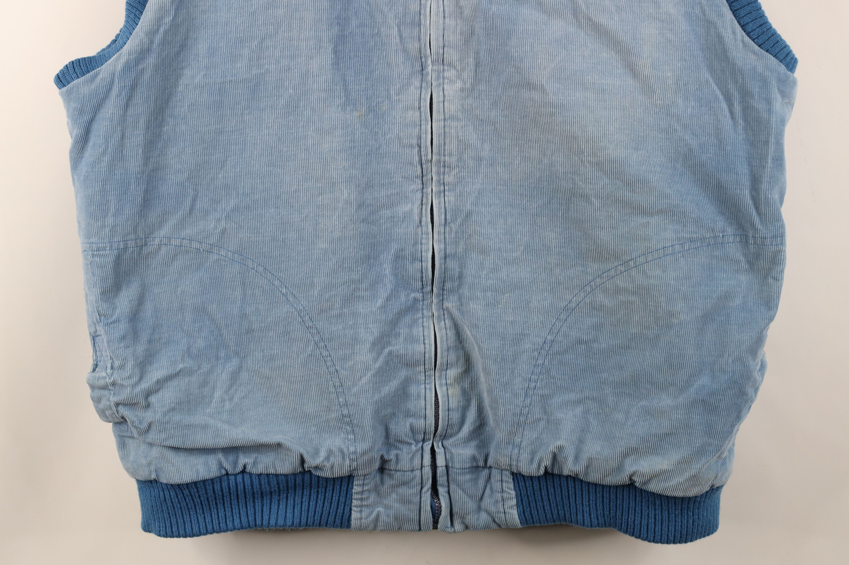 Vintage Vintage 90s Streetwear Quilted Corduroy Vest Jacket Blue Size US XXL / EU 58 / 5 - 3 Thumbnail