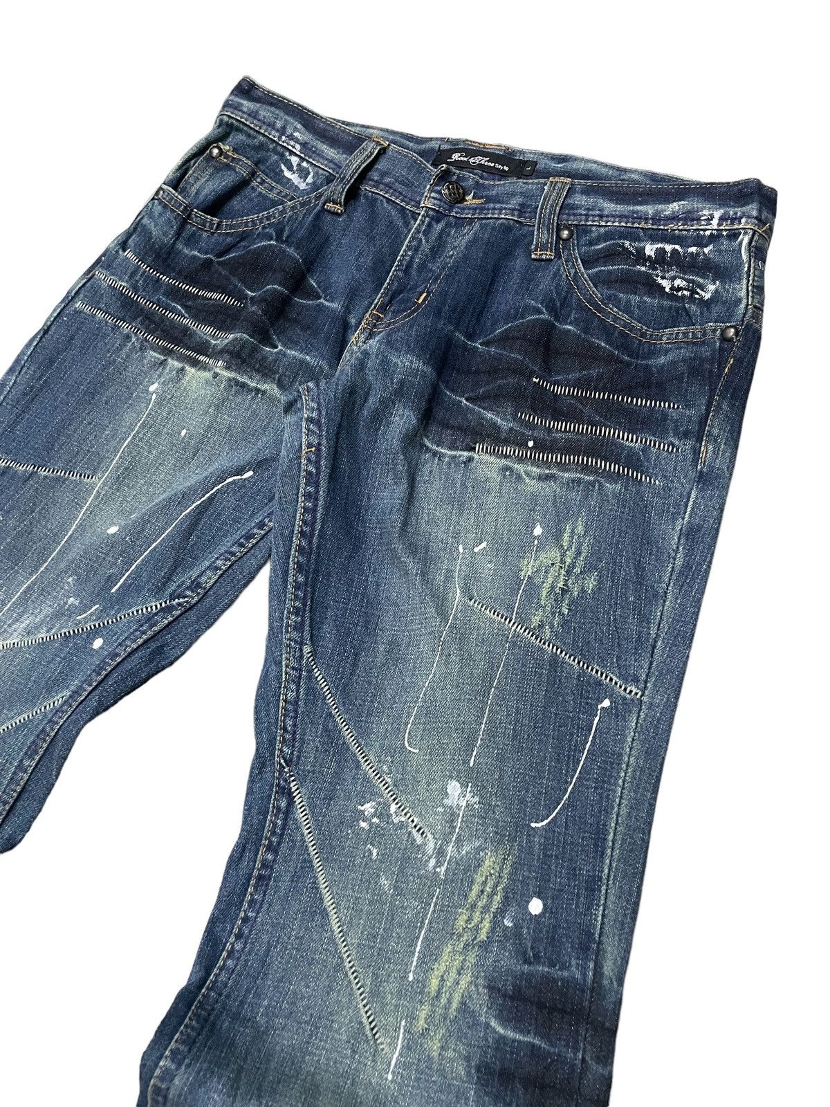 Hysteric Glamour × Japanese Brand Root Three Japan Paint Splatter Studded Flared Jeans Size US 32 / EU 48 - 9 Thumbnail