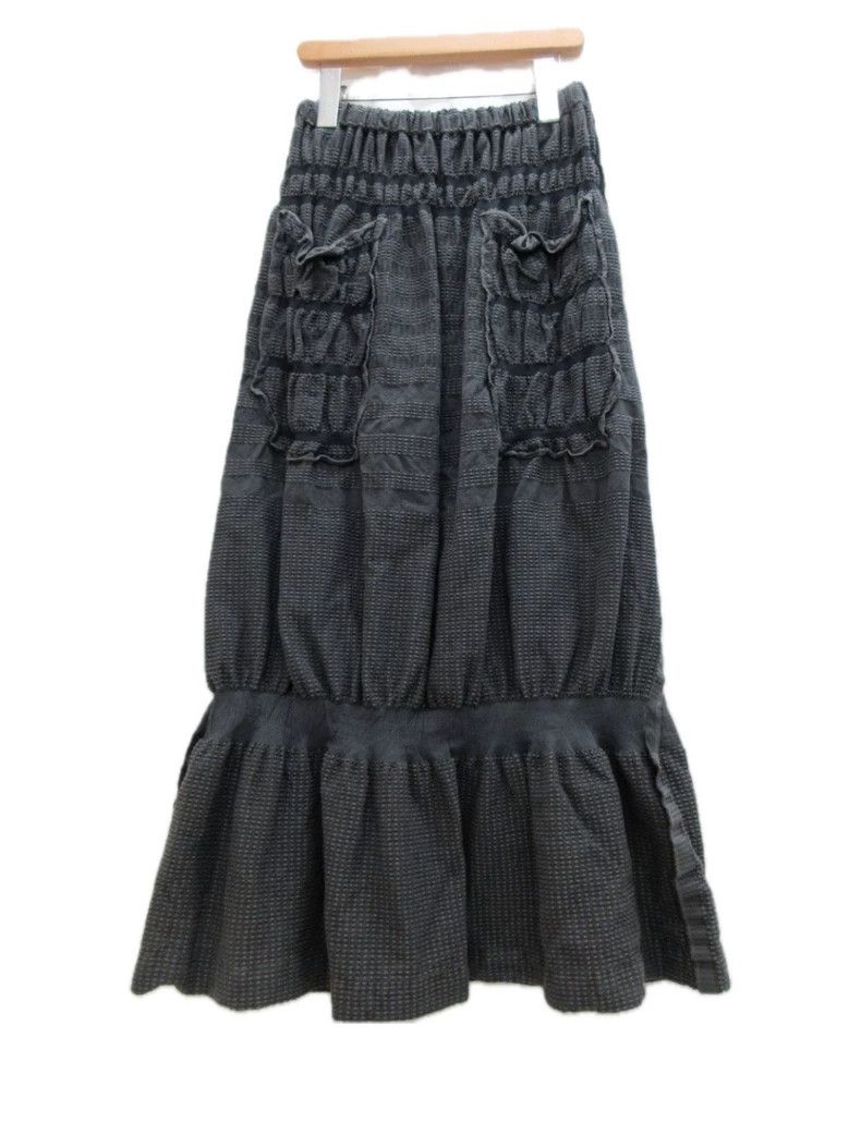 Issey Miyake Issey Miyake size:2 Black double-sided pleated striped lon Size 22" - 2 Thumbnail