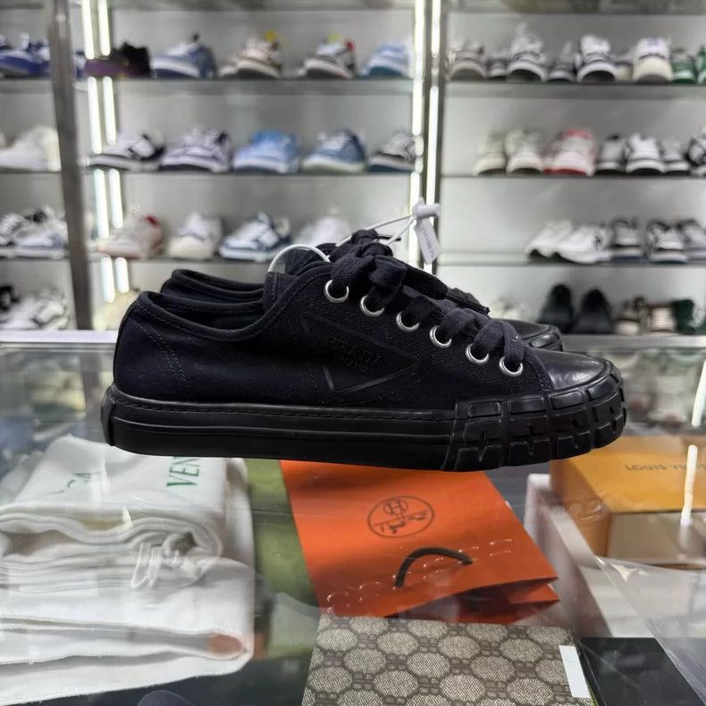 Prada PRADA Black Nylon Canvas Sneakers Size 37.5 -2505 Size US 7.5 / EU 40-41 - 2 Thumbnail