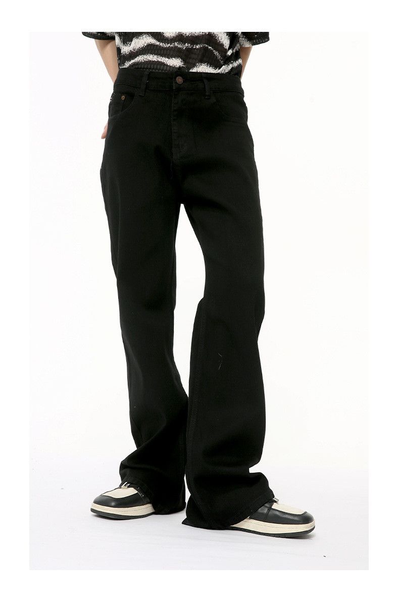 Japanese Brand × Jean Street casual retro basic slim fit pure black flared jeans Size US 32 / EU 48 - 2 Thumbnail