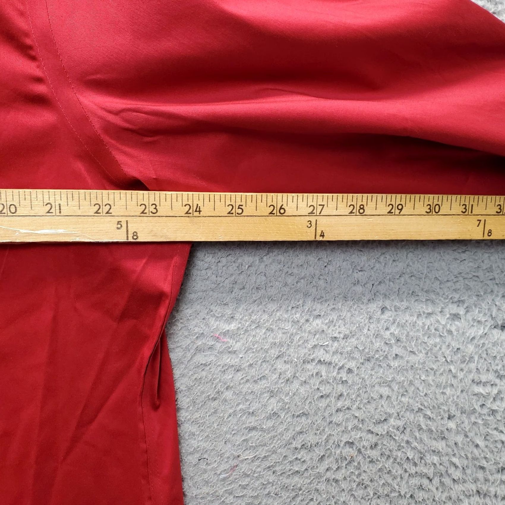 Van Heusen Van Heusen Dress Shirt Mens XL Red Satin Slim Fit Stretch Ultra Wrinkle Free Shirt Size 46R - 3 Thumbnail
