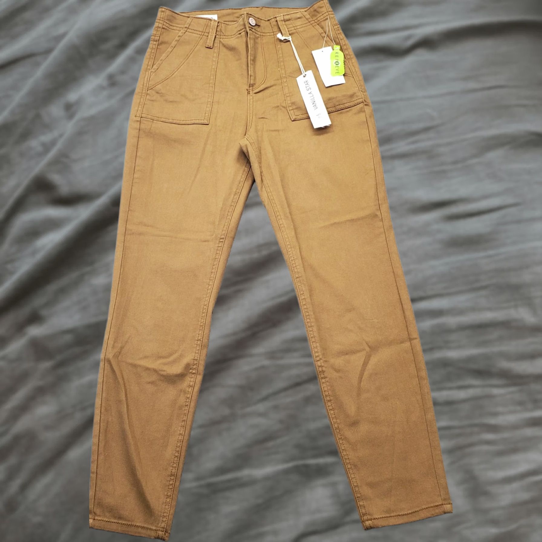 Vintage Vanilla Star Cargo Pants Womens 27/5 Tan Cotton Blend Classic Tapered Leg Size 27" / US 4 / IT 40 - 1 Thumbnail