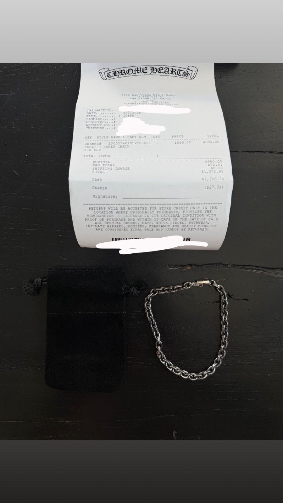 Chrome Hearts Chrome Hearts Paperchain Bracelet – 8 Inch Size ONE SIZE - 8 Thumbnail