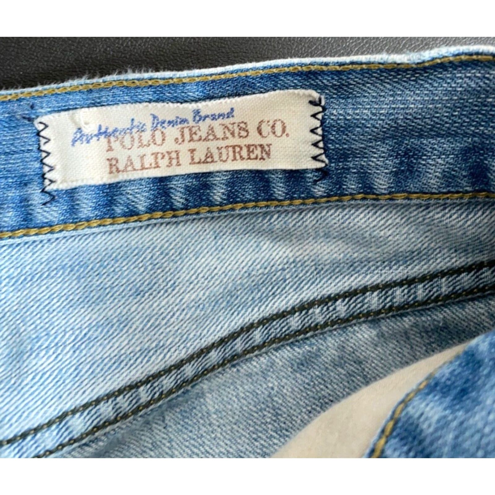 Polo Ralph Lauren VTG Polo Ralph Lauren Ashmore Straight Leg Jeans Men's 34 x 30 Blue Frayed Denim Size US S / EU 44-46 / 1 - 3 Thumbnail