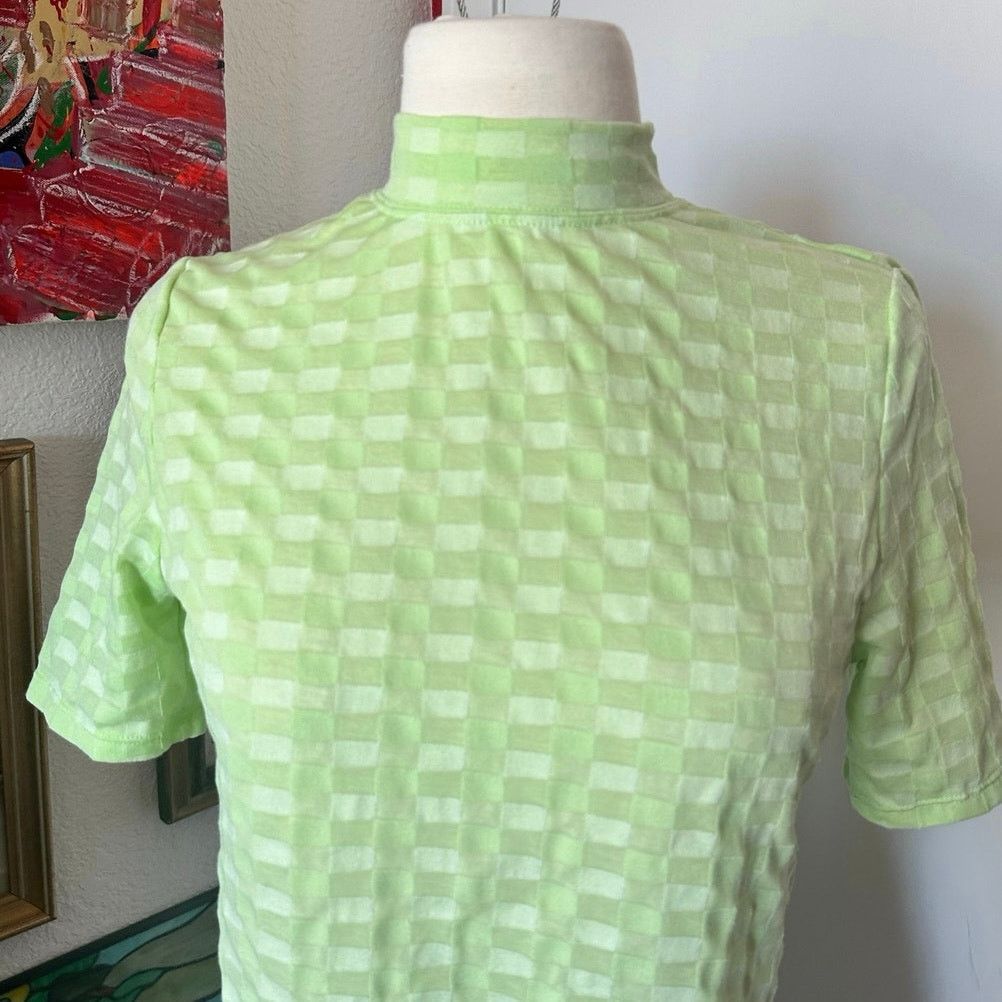 Free People free people green white checkered turtleneck crop top Size XS / US 0-2 / IT 36-38 - 2 Thumbnail