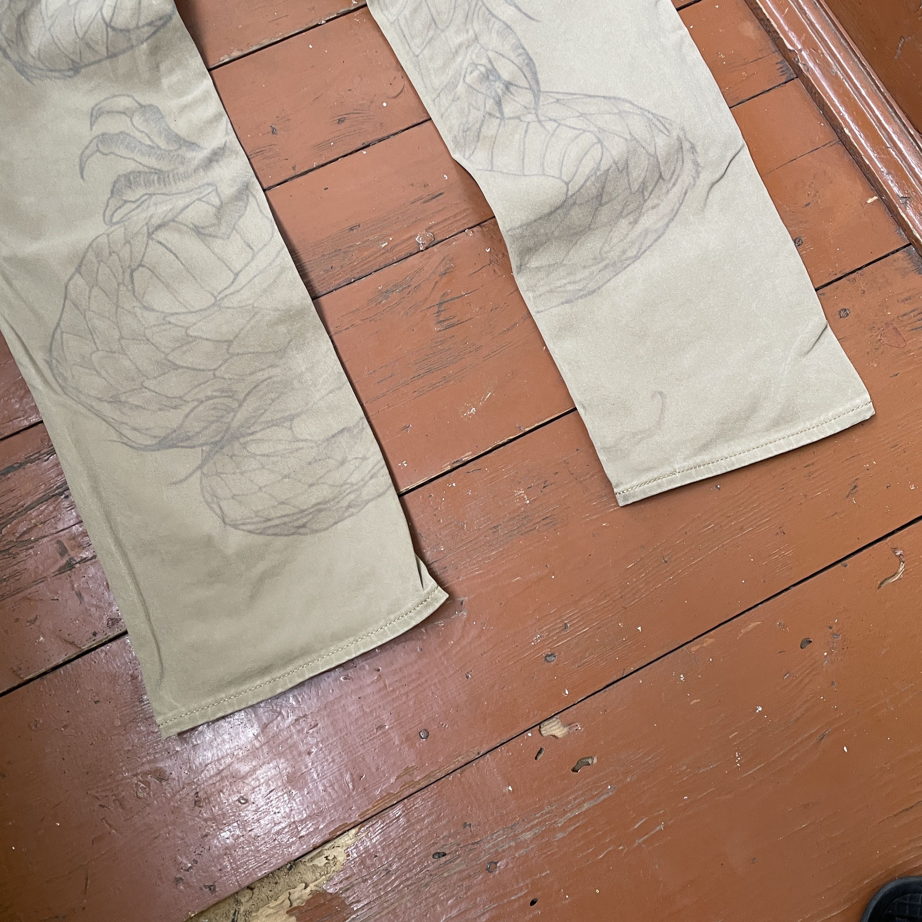 Levi's Custom Levi's pants Dragon Japanese style opium y2k faded Size US 33 - 7 Thumbnail
