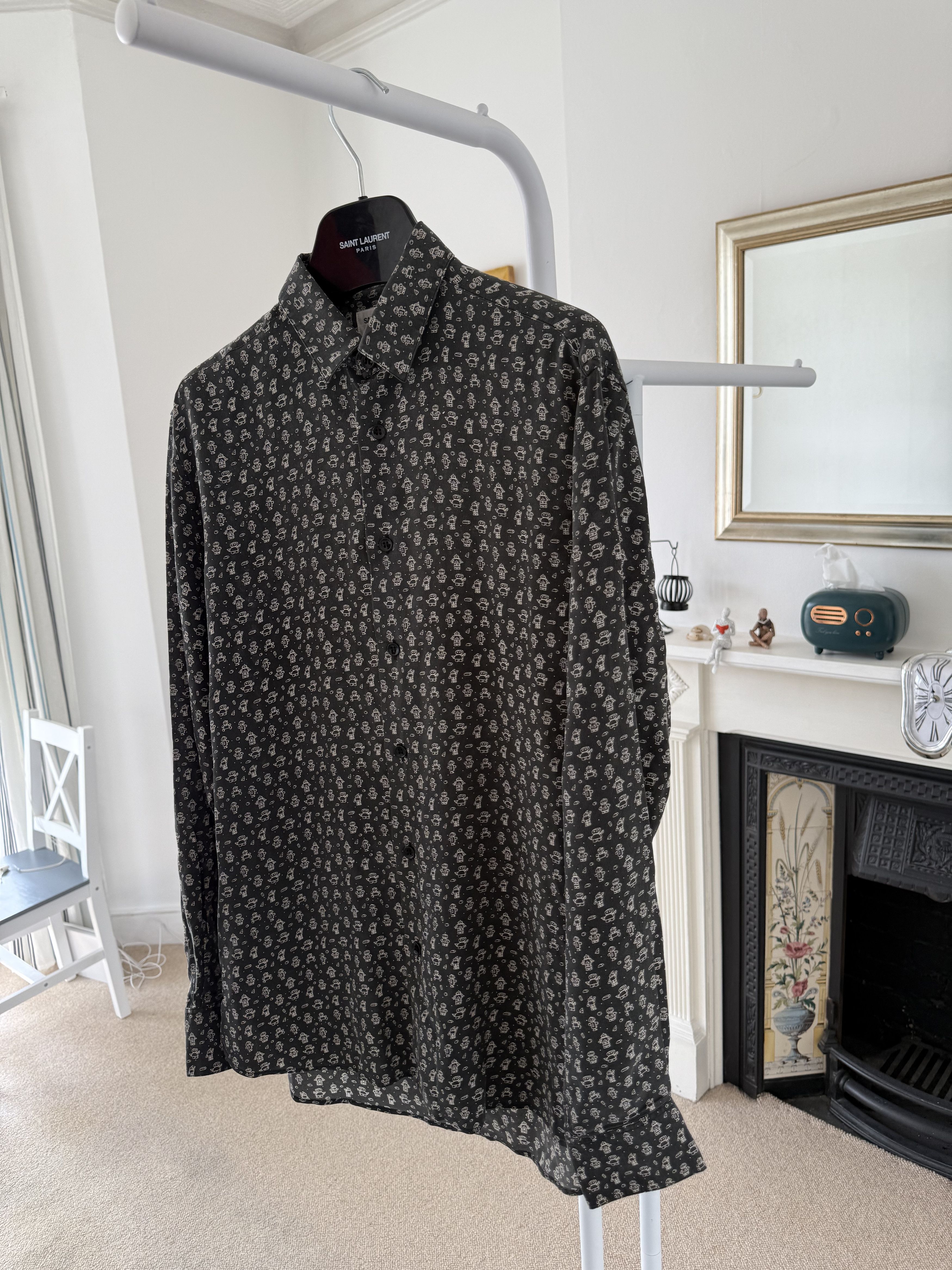 Saint Laurent Paris Saint Laurent Silk Robot Shirt Size US M / EU 48-50 / 2 - 3 Thumbnail