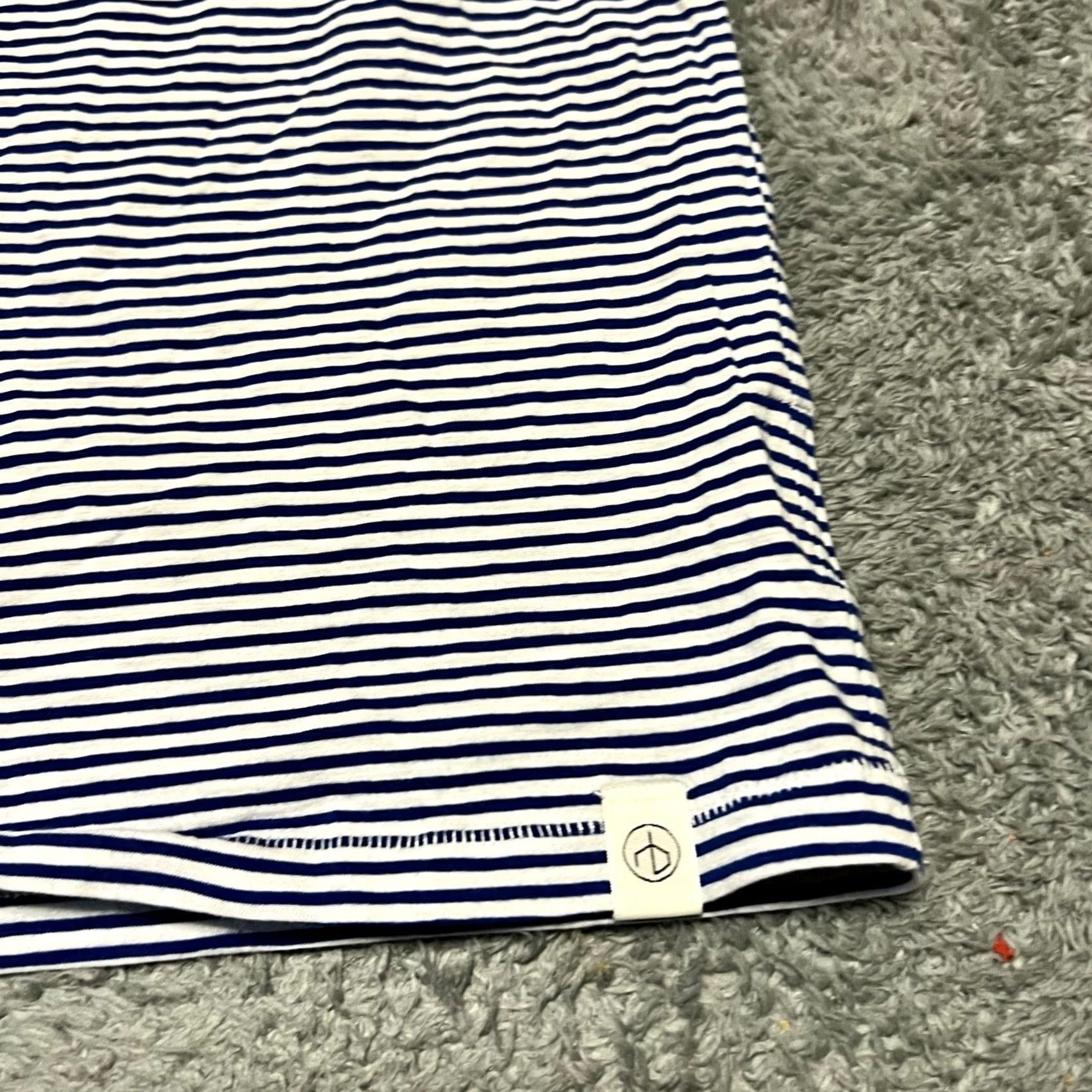 Rag & Bone Rag & Bone T Shirt Womens XS Crew Neck Blue Striped Pima Cotton Short Sleeve Size XS / US 0-2 / IT 36-38 - 2 Thumbnail
