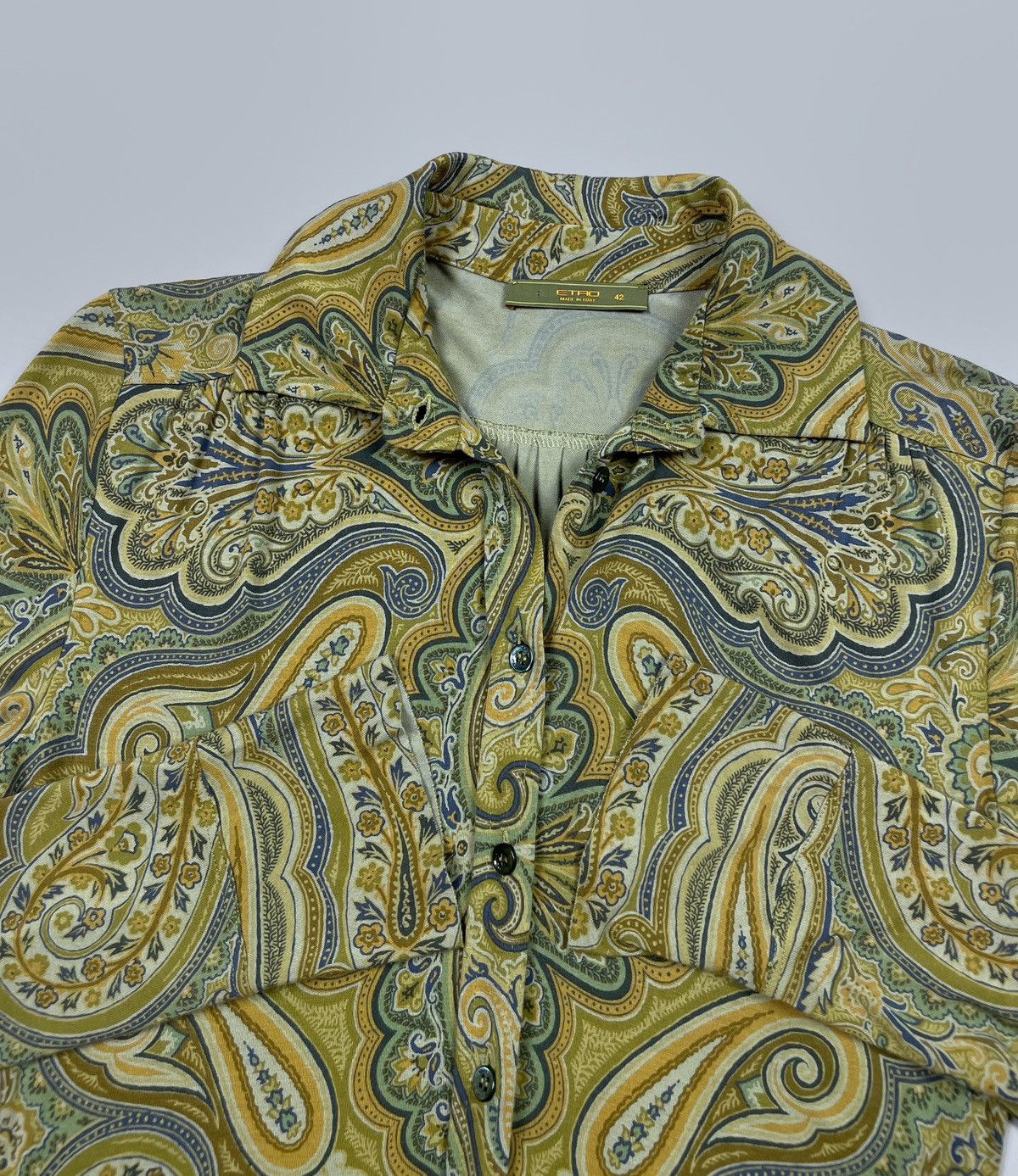 Etro Women's ETRO Milano Paisley Viscose Long LS Dress Size 42 Size M / US 6-8 / IT 42-44 - 9 Thumbnail