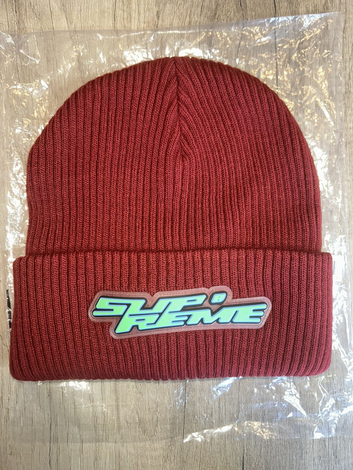Supreme Supreme Raised Logo Patch Beanie Red (OS) (New/Never Worn) Size ONE SIZE - 2 Thumbnail
