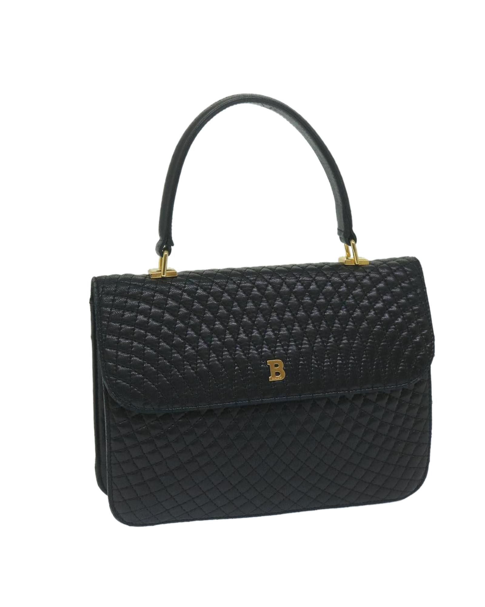 image of Bally Quilted Leather Hand Bag in Black, Women's
