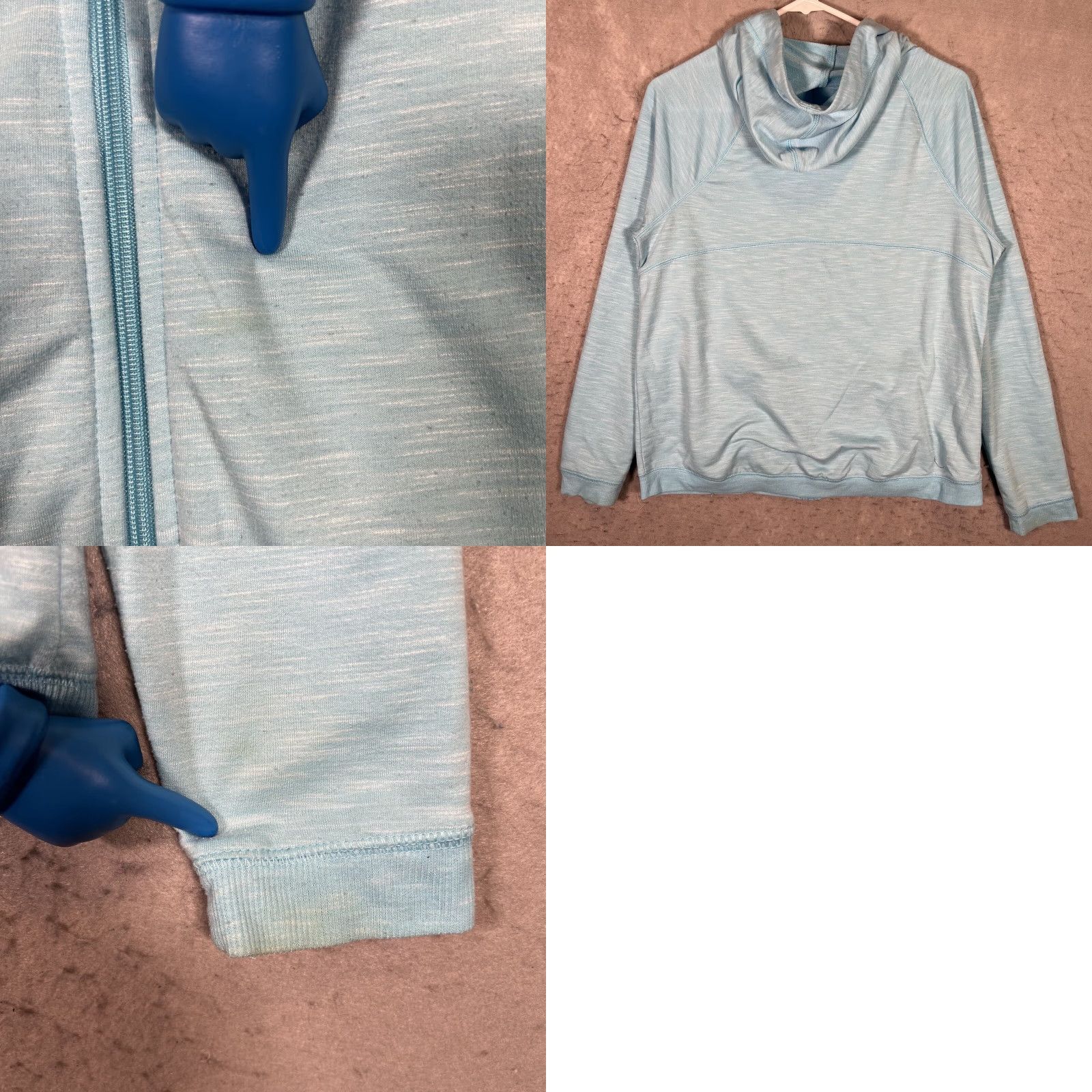 Tek Gear VINTAGE Tek Gear Dry Tek Full Zip Hoodie Sweatshirt Womens M Blue Shirt Womens M Blue Hoodie Size M / US 6-8 / IT 42-44 - 8 Thumbnail