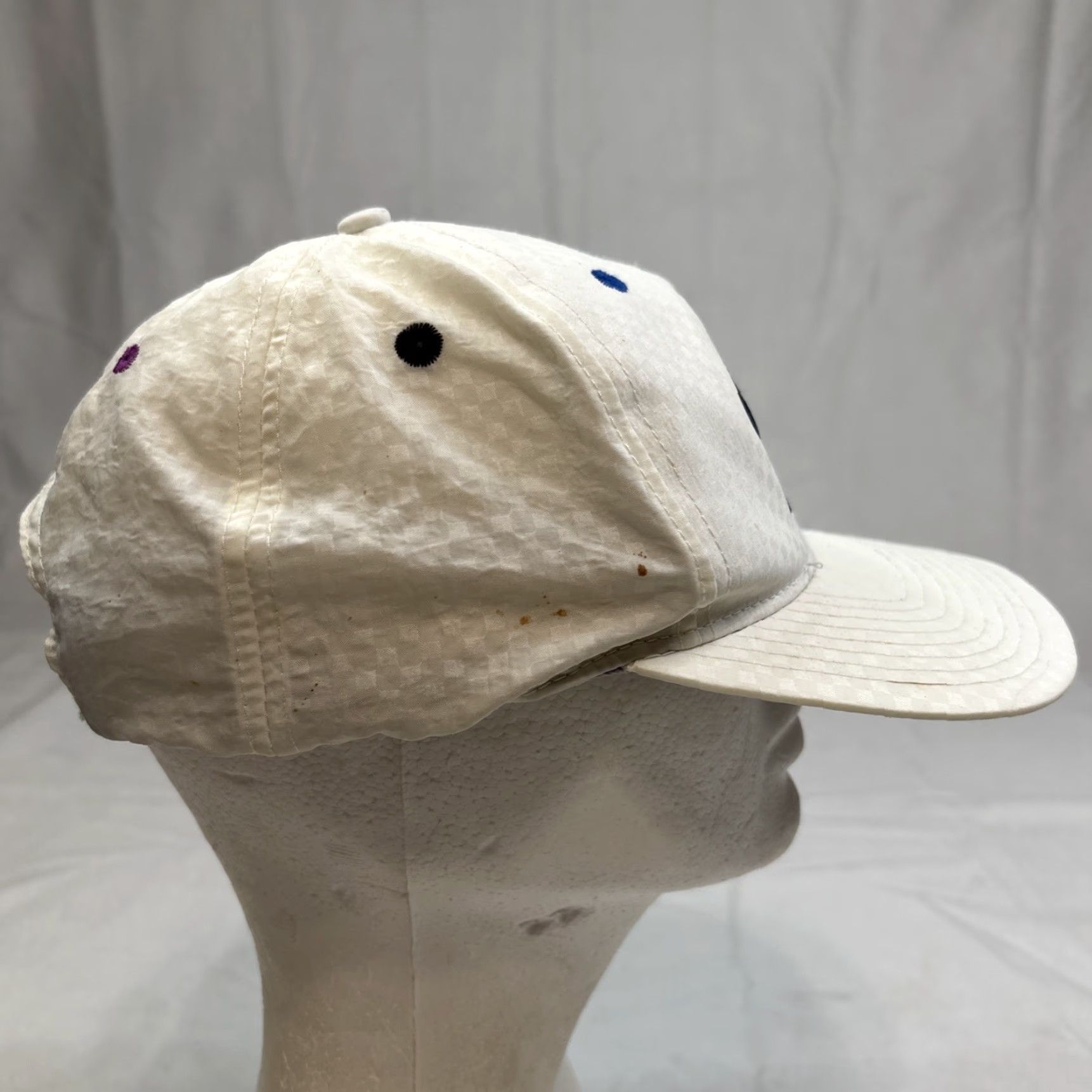Nike VINTAGE RARE Checkered NIKE White Snapback Hat Swoosh Back Strap 90s Men One Size Size ONE SIZE - 3 Thumbnail
