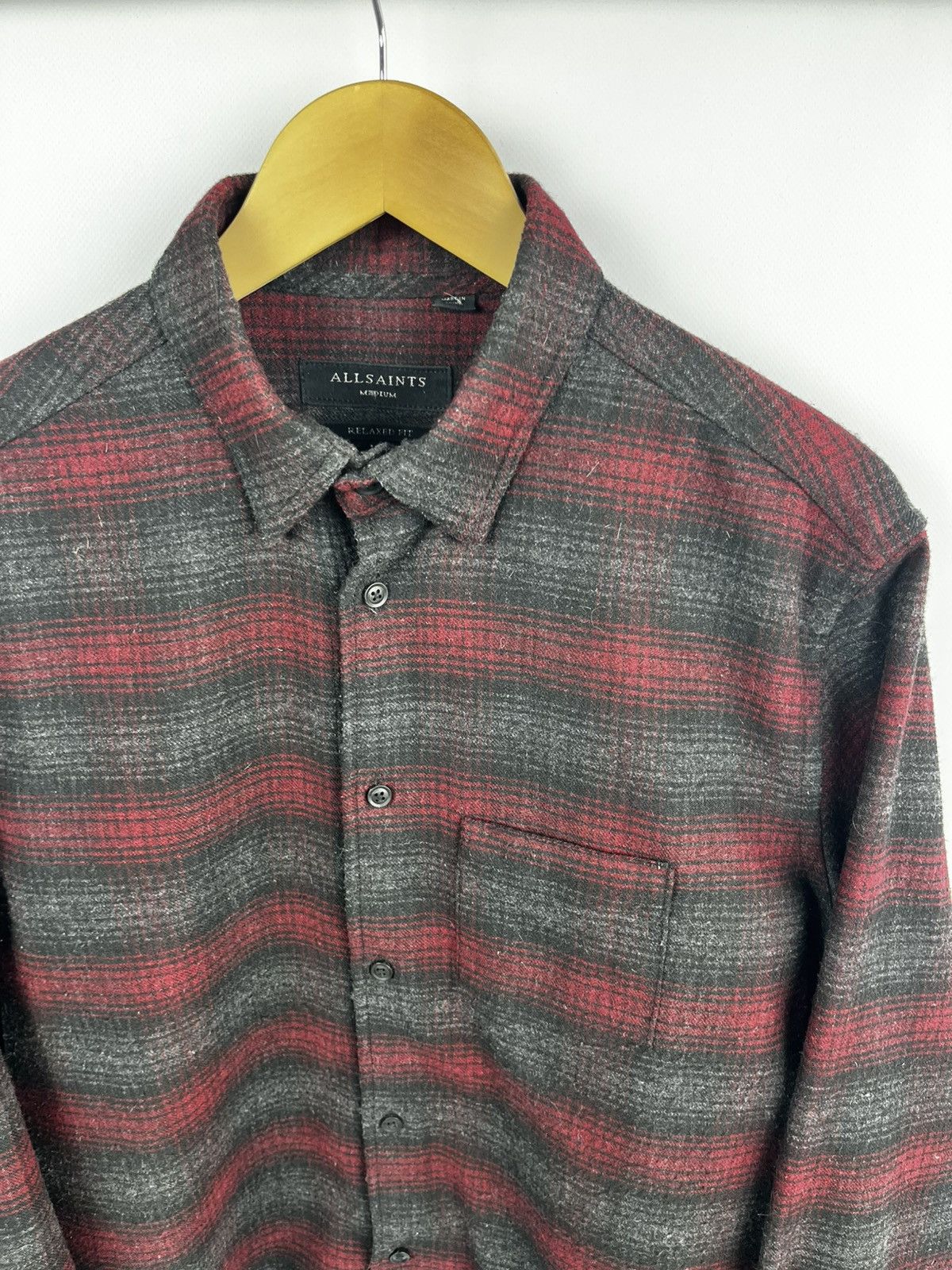 Allsaints ALLSAINTS Newhalen Yarn Dyed Check Relaxed Fit Button Down Size US M / EU 48-50 / 2 - 3 Thumbnail