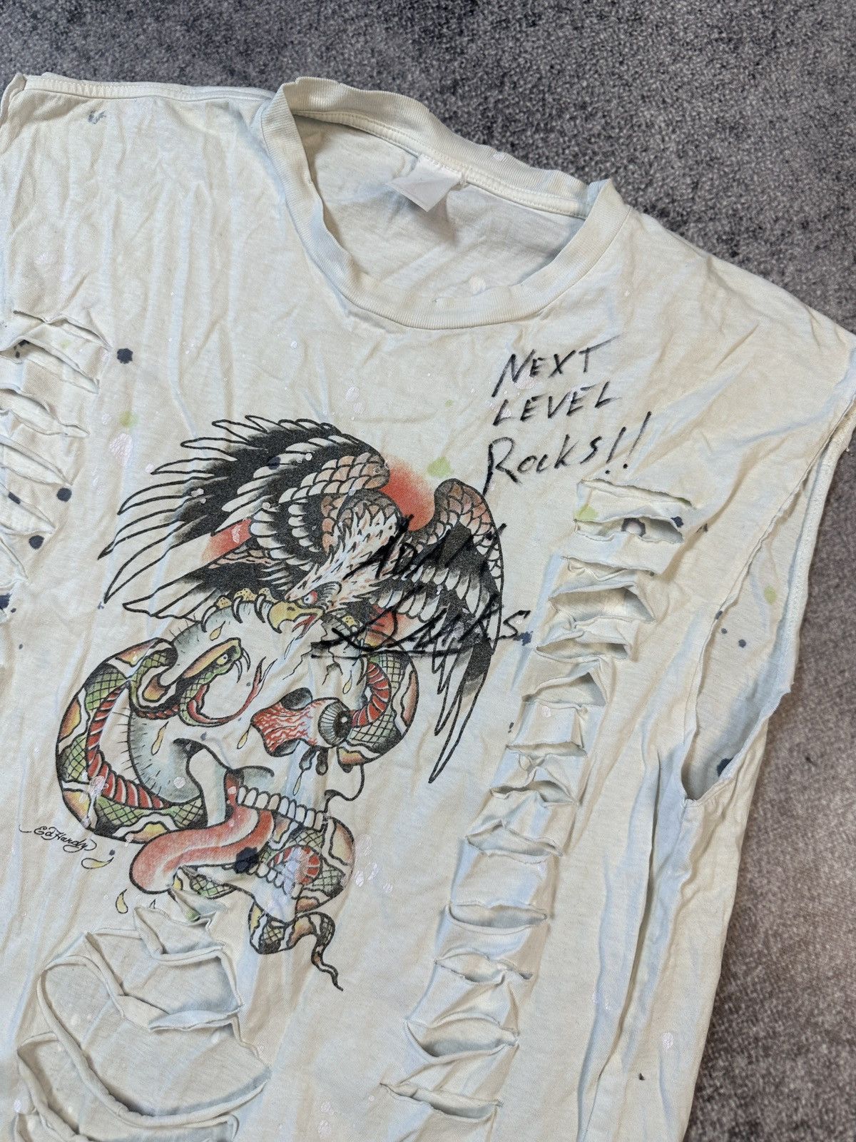 Christian Audigier × Ed Hardy Y2K Ed Hardy Christian Audigier Logo T-shirt Avant Garde Vtg Size US L / EU 52-54 / 3 - 3 Thumbnail