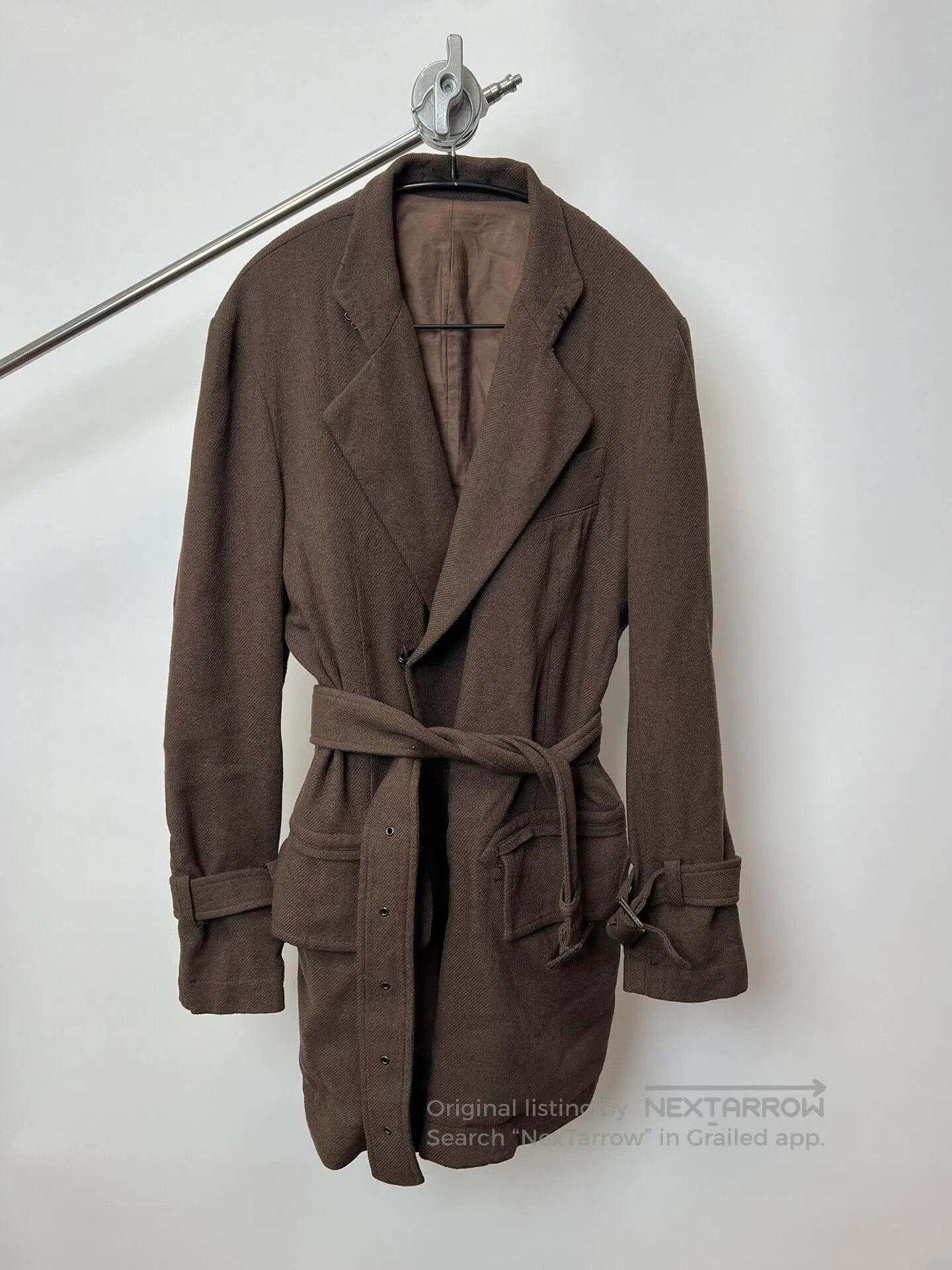 Yohji Yamamoto Adjustable Wool Blend Coat by Yohji Yamamoto. Size L / US 10 / IT 46 - 1 Thumbnail