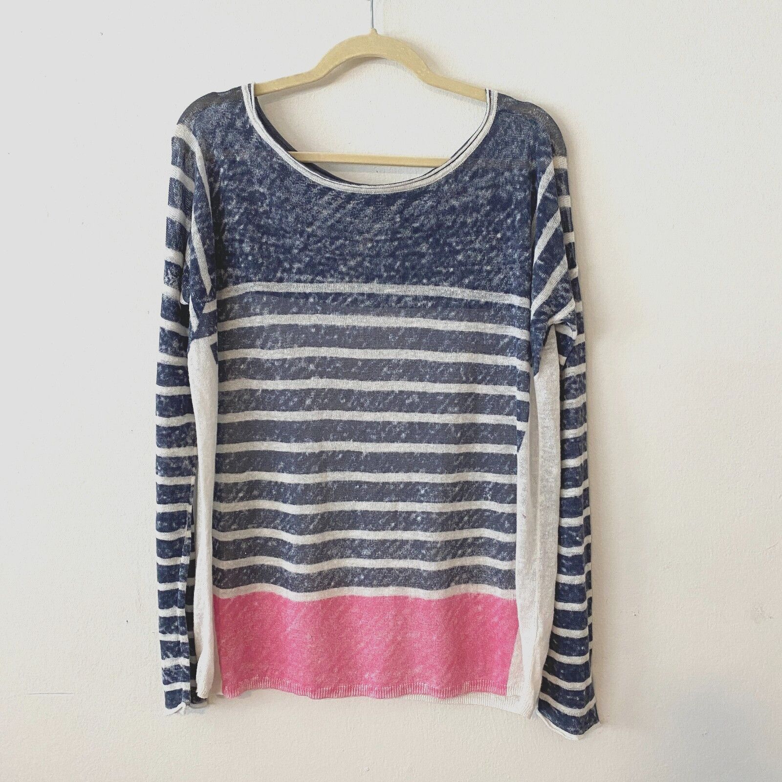 Splendid Splendid Blue White Pink Stripe Boat-Neck Sweater XS Size XS / US 0-2 / IT 36-38 - 1 Thumbnail