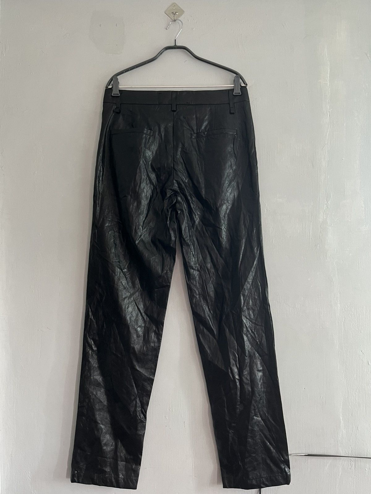 Song For The Mute FW23 Song For The Mute Crinkled Faux Leather Cigarette Pants Size US 32 / EU 48 - 4 Thumbnail