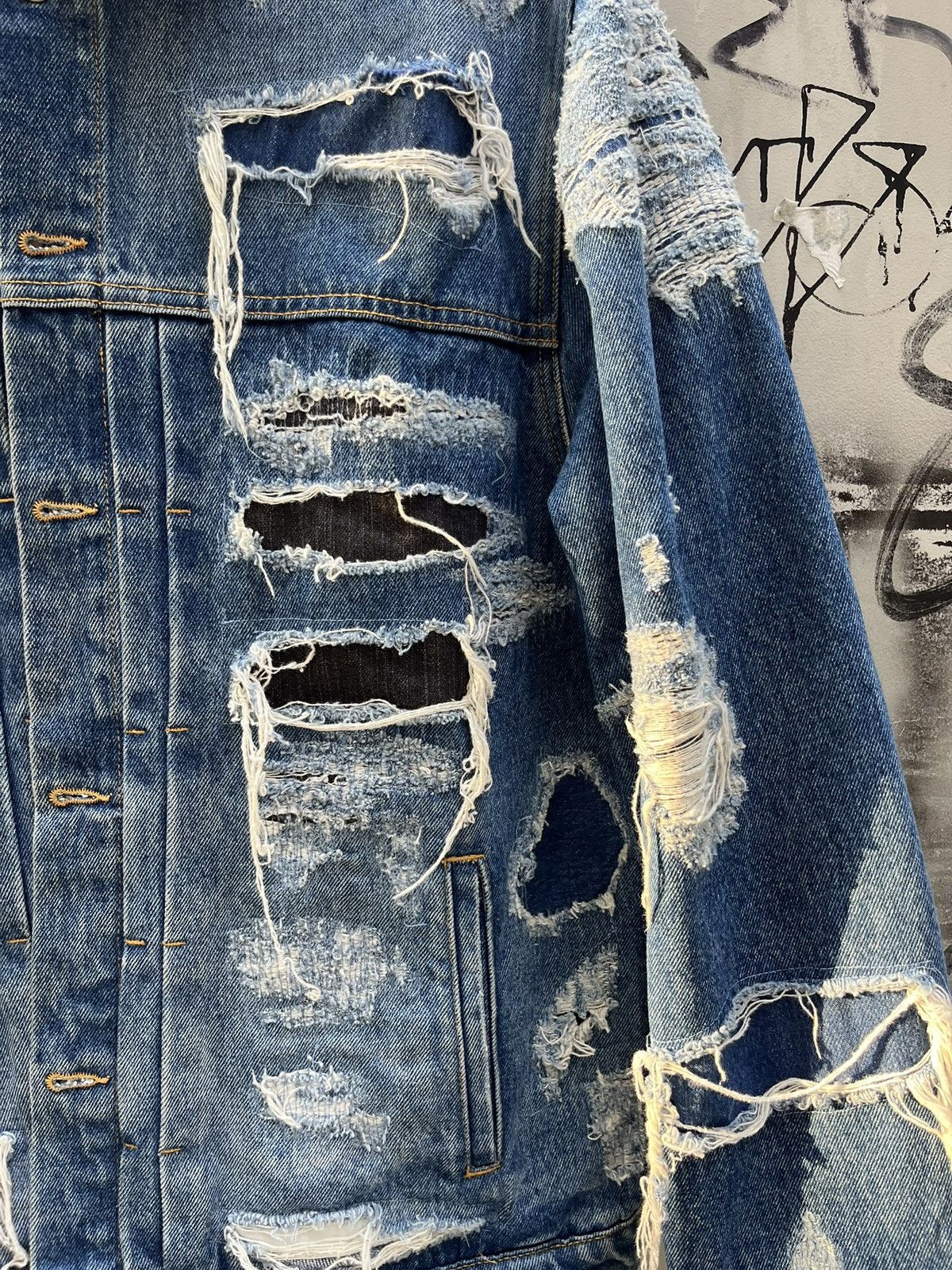 424 424 distressed denim jacket made in japan Size US M / EU 48-50 / 2 - 6 Thumbnail