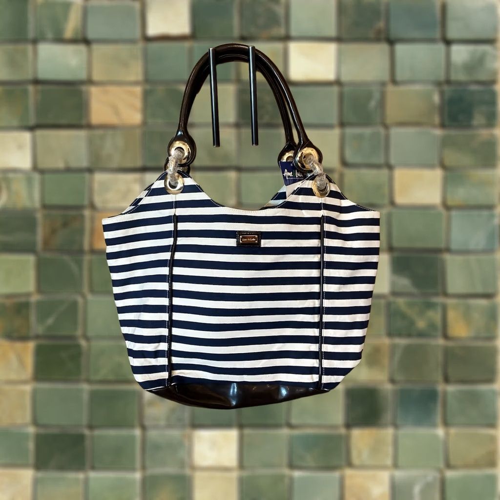 Ame & Lulu Piper Canvas Hobo Bag Blue White Womens Hh, Women's