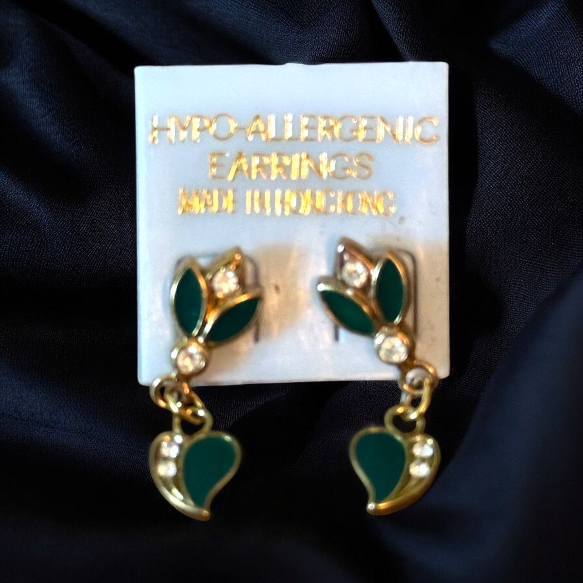 Vintage Vintage tulip and heart enamel dangle post earrings Size ONE SIZE - 2 Thumbnail