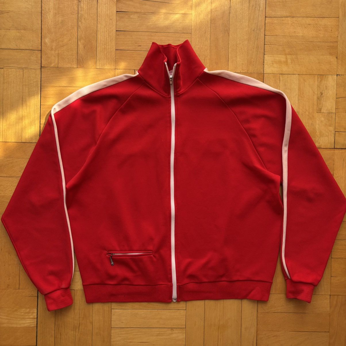 Vintage Vintage 70s Zwickel Gymnastics USA Track Jacket Red Nylon Size US M / EU 48-50 / 2 - 2 Thumbnail