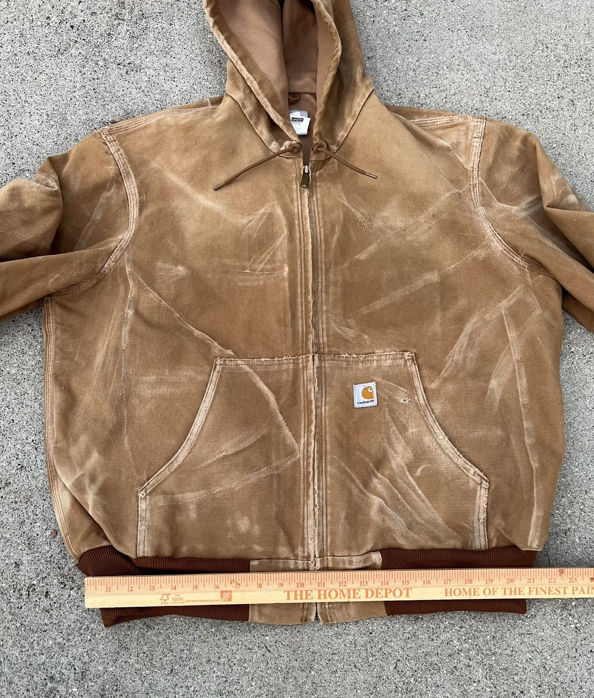 Carhartt Custom Carhartt Jacket Hoodie Sun Faded Distressed Thermal Size US XL / EU 56 / 4 - 6 Thumbnail